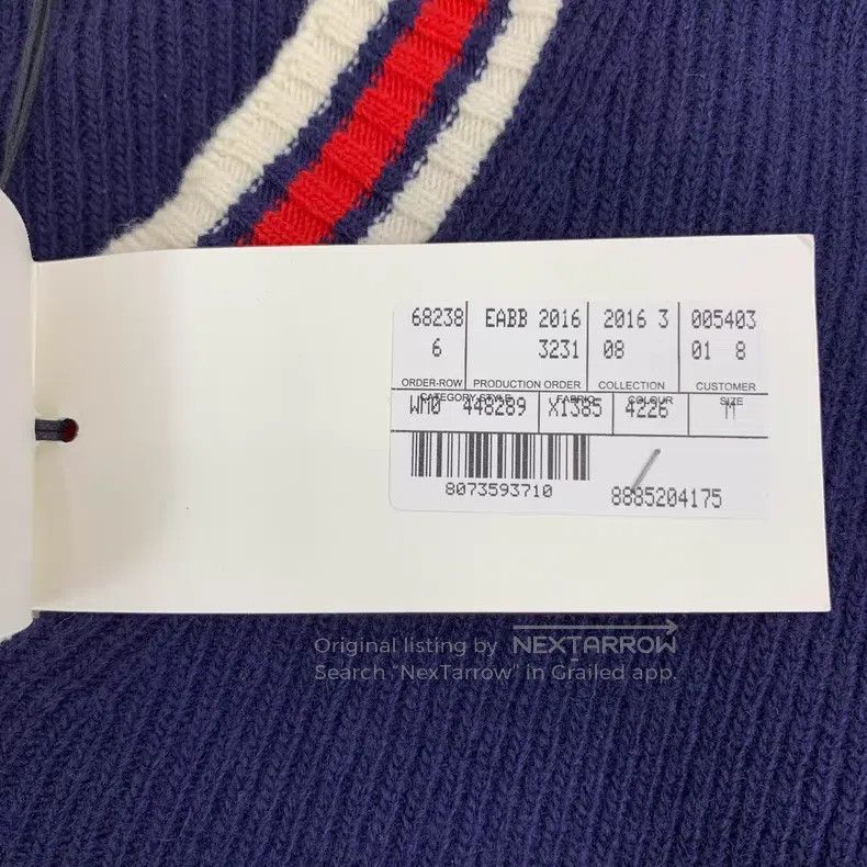 Gucci Gucci Dark blue striped wool V-neck long-sleeved knitwear Size M / US 6-8 / IT 42-44 - 7 Thumbnail