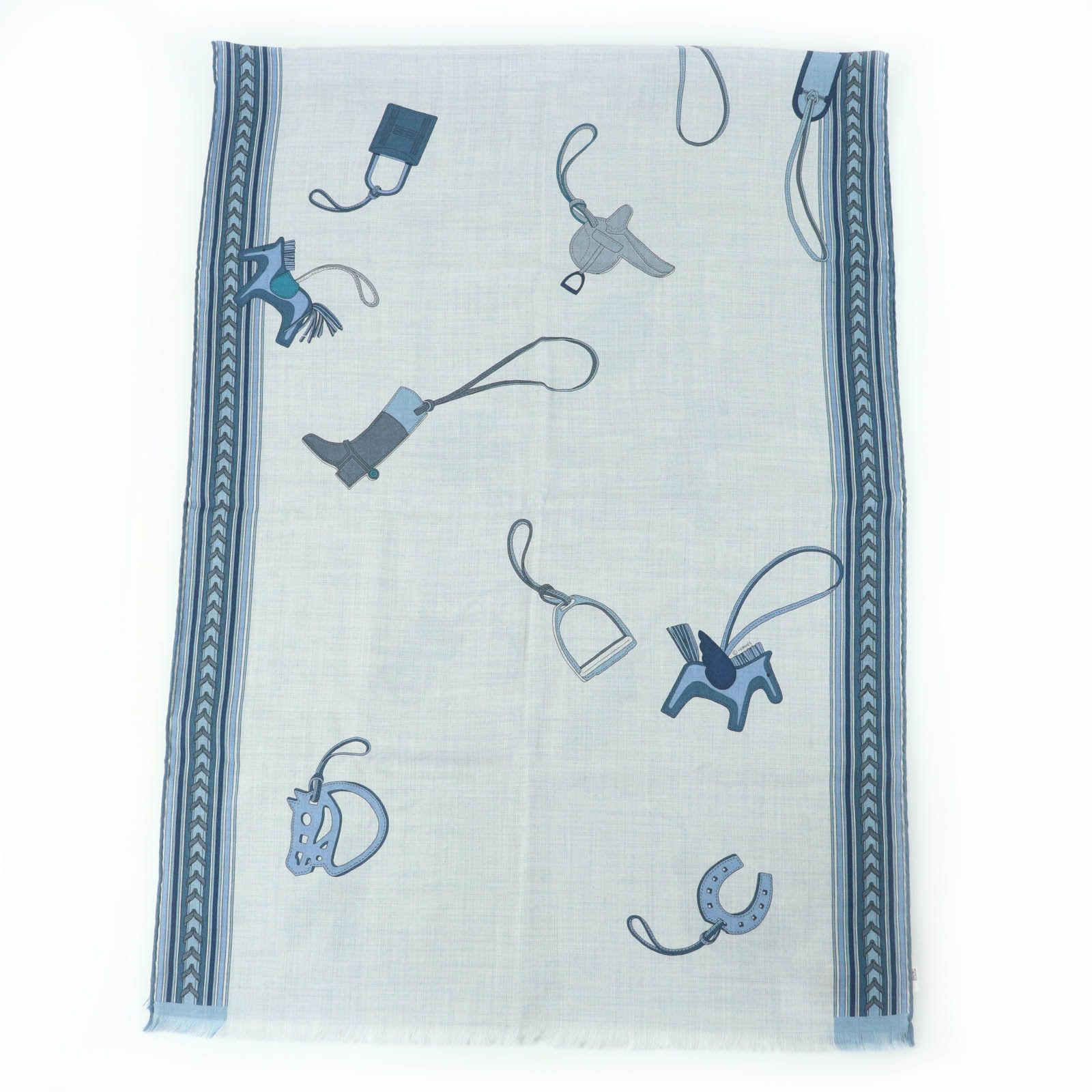 Hermes Hermès Stall ET GRIS GRIS Cashmere Scarf Textile Shawl DUTY FREE for USA
