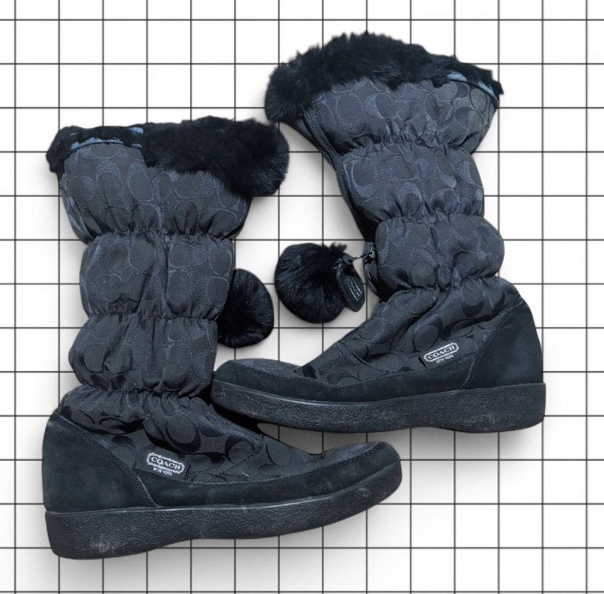 Coach Coach Womens Theona Boot Tall Black Signature Logo Size US 9 / IT 39 - 2 Thumbnail