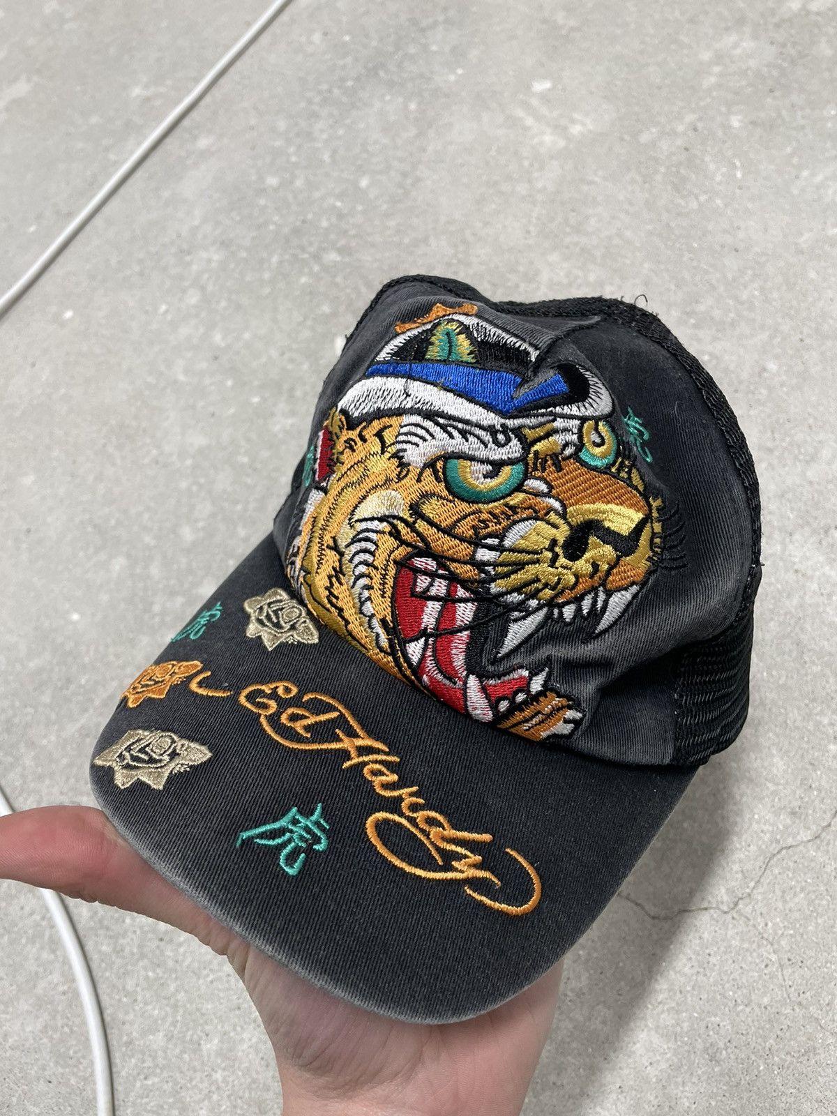 Ed Hardy × Vintage Vintage Ed hardy Black sun faded cap Size ONE SIZE - 5 Thumbnail