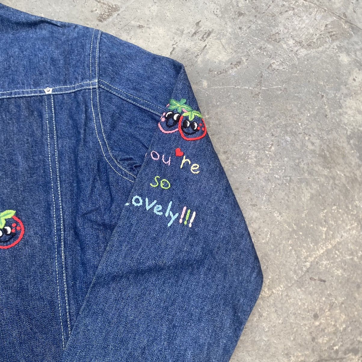 90s Angel Blue Embroidered Denim Jacket