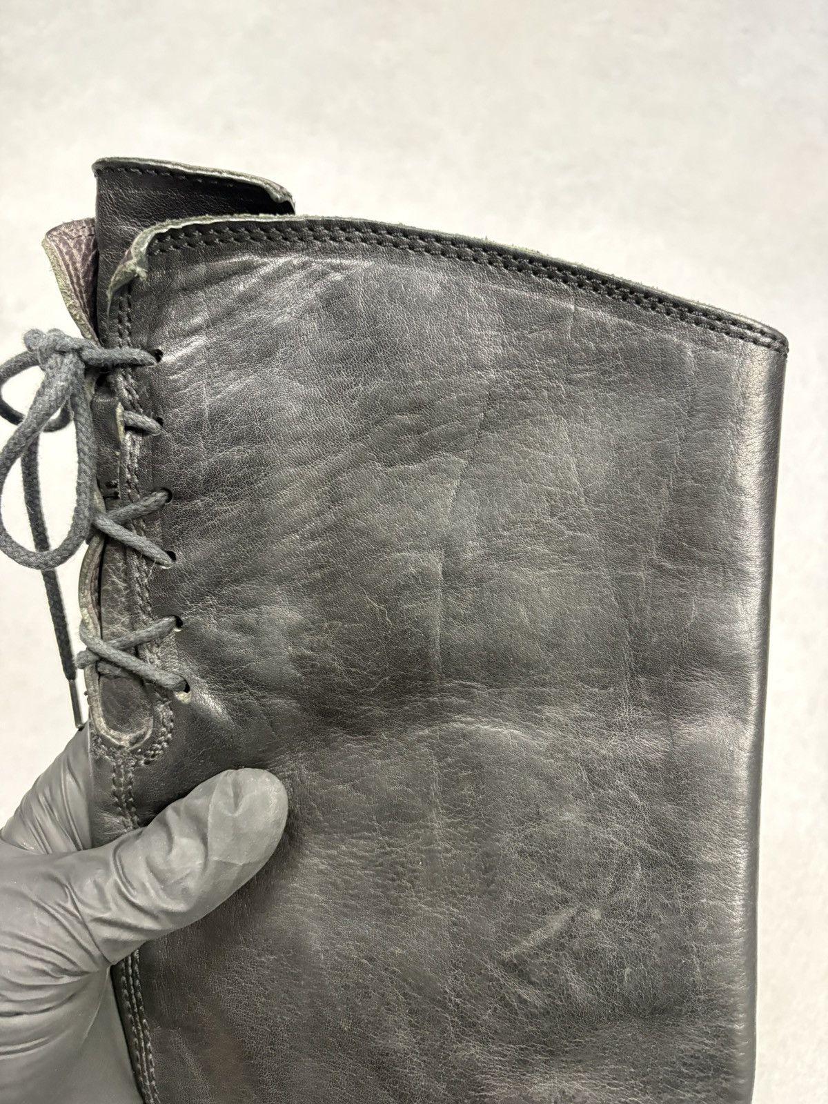 MoMA MOMA Distressed Leather Back Lace Combat Boots Avant Garde Size US 7 / IT 37 - 18 Thumbnail