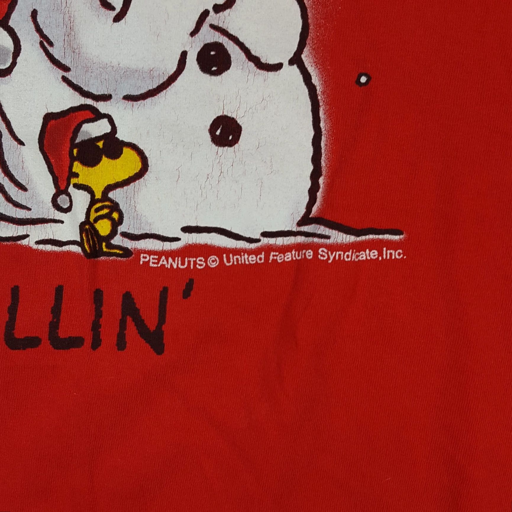 Peanuts VINTAGE Peanuts Snoopy Chillin' Christmas T-Shirt XL Red Cartoon Y2K Mens Size US XL / EU 56 / 4 - 4 Thumbnail