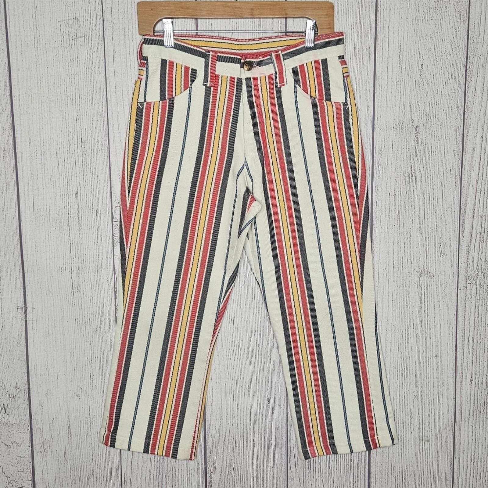 Farah × Vintage VTG 60s FARAH Denim Striped Cropped Pants, 29x22 Size US 29 - 1 Thumbnail