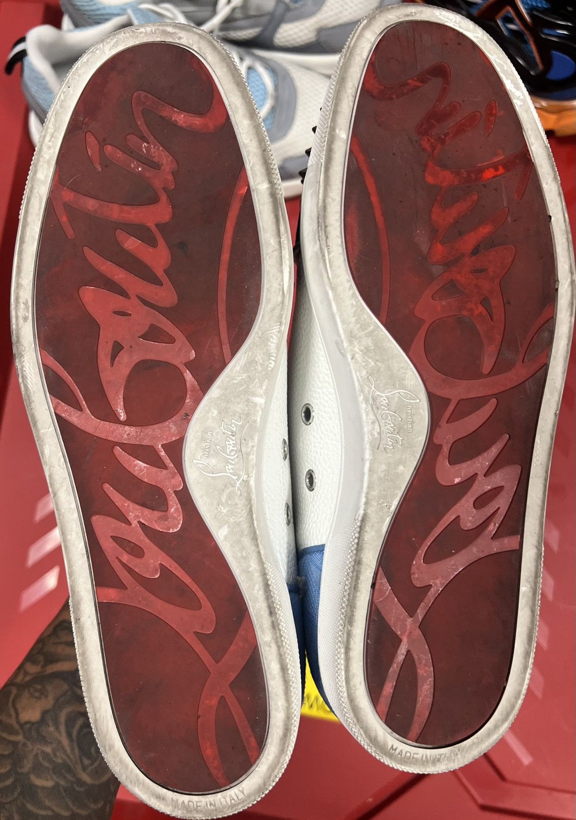 Christian Louboutin Christian Louboutin Louis Plato flat white lows Size US 10 / EU 43 - 5 Thumbnail