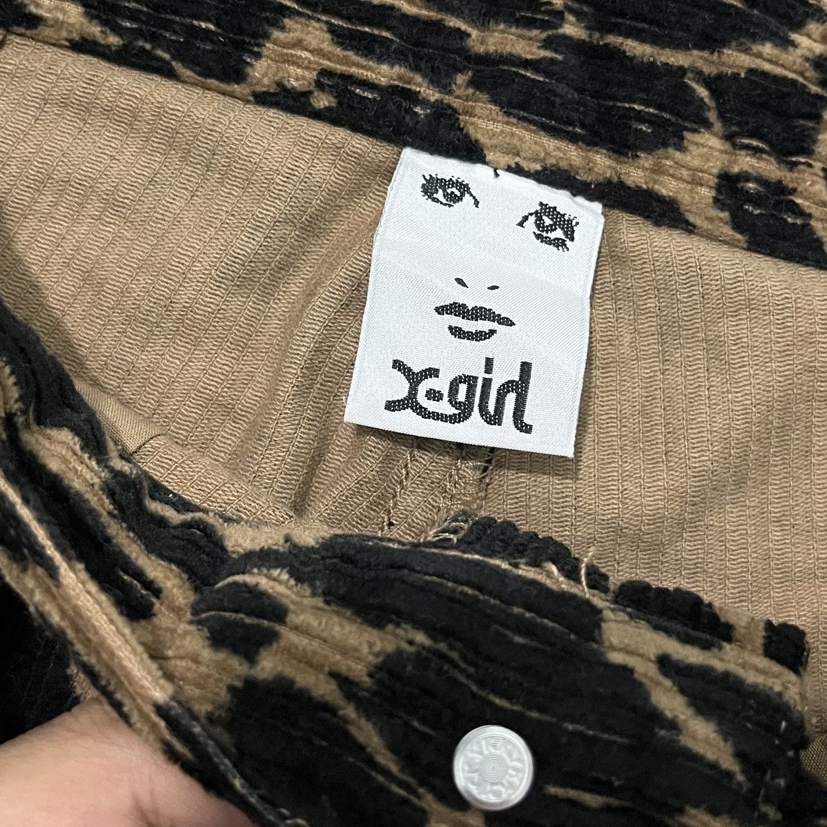 Japanese Brand X-GIRL Cargo Pocket Leopard Corduroy Pant Size US 26 / EU 42 - 14 Thumbnail