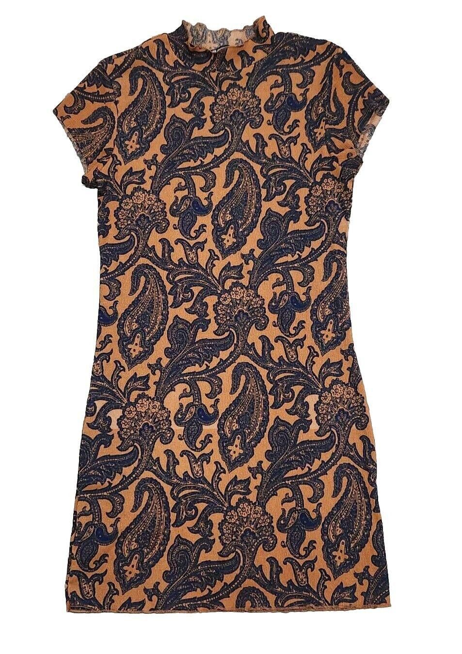 open lace back dress Urban Outfitters Flowered Yellow And Orange Print With Black Polka Dot –  The Thrifty Hippy main image 1