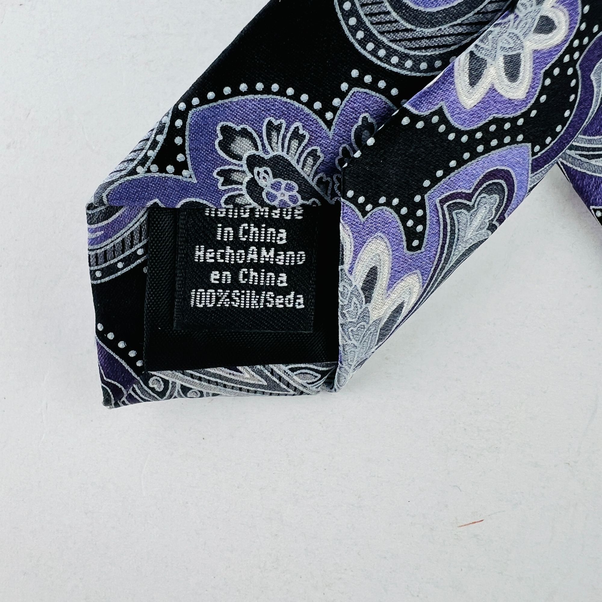 Croft & Barrow Croft & Barrow Purple Paisley 100% Silk Necktie Tie Size ONE SIZE - 6 Thumbnail