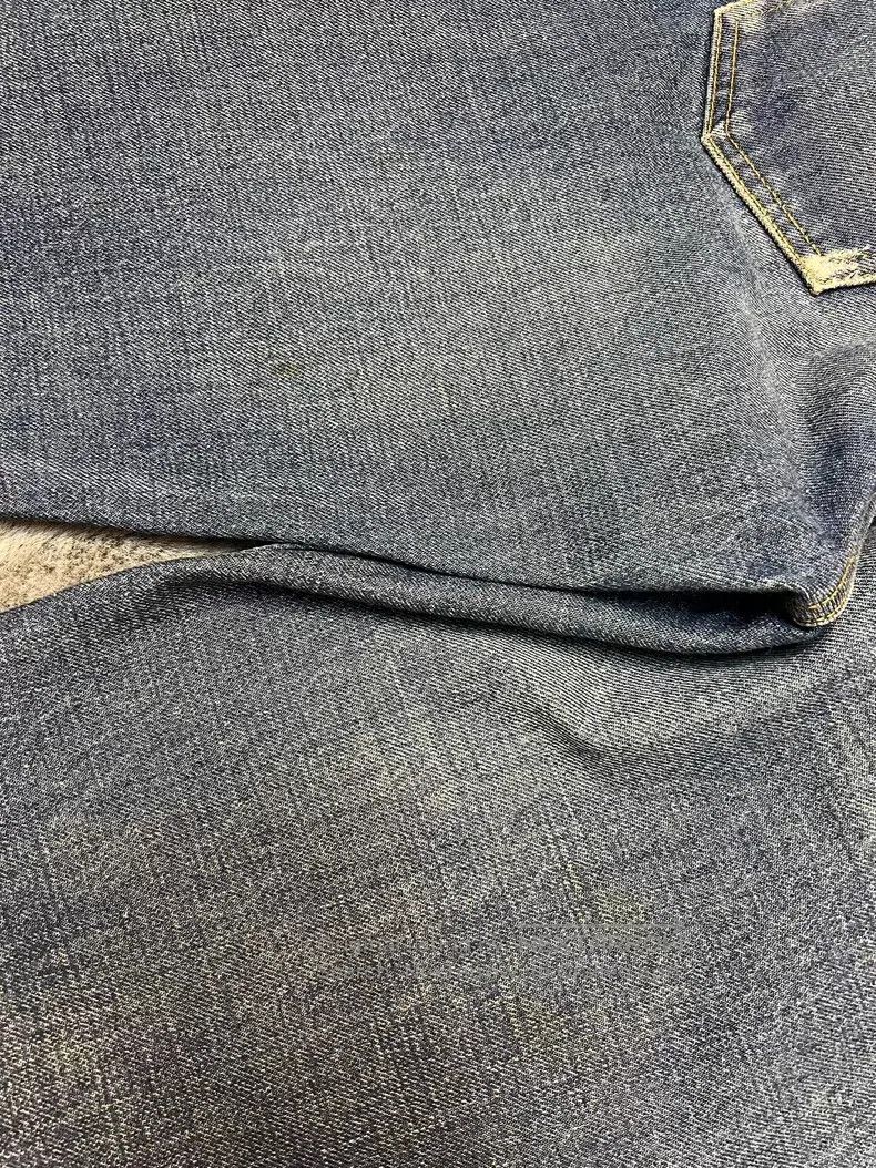 Celine Celine Dark Blue Cat Whiskers Washed Straight Leg Jeans Si Size US 31 - 8 Thumbnail