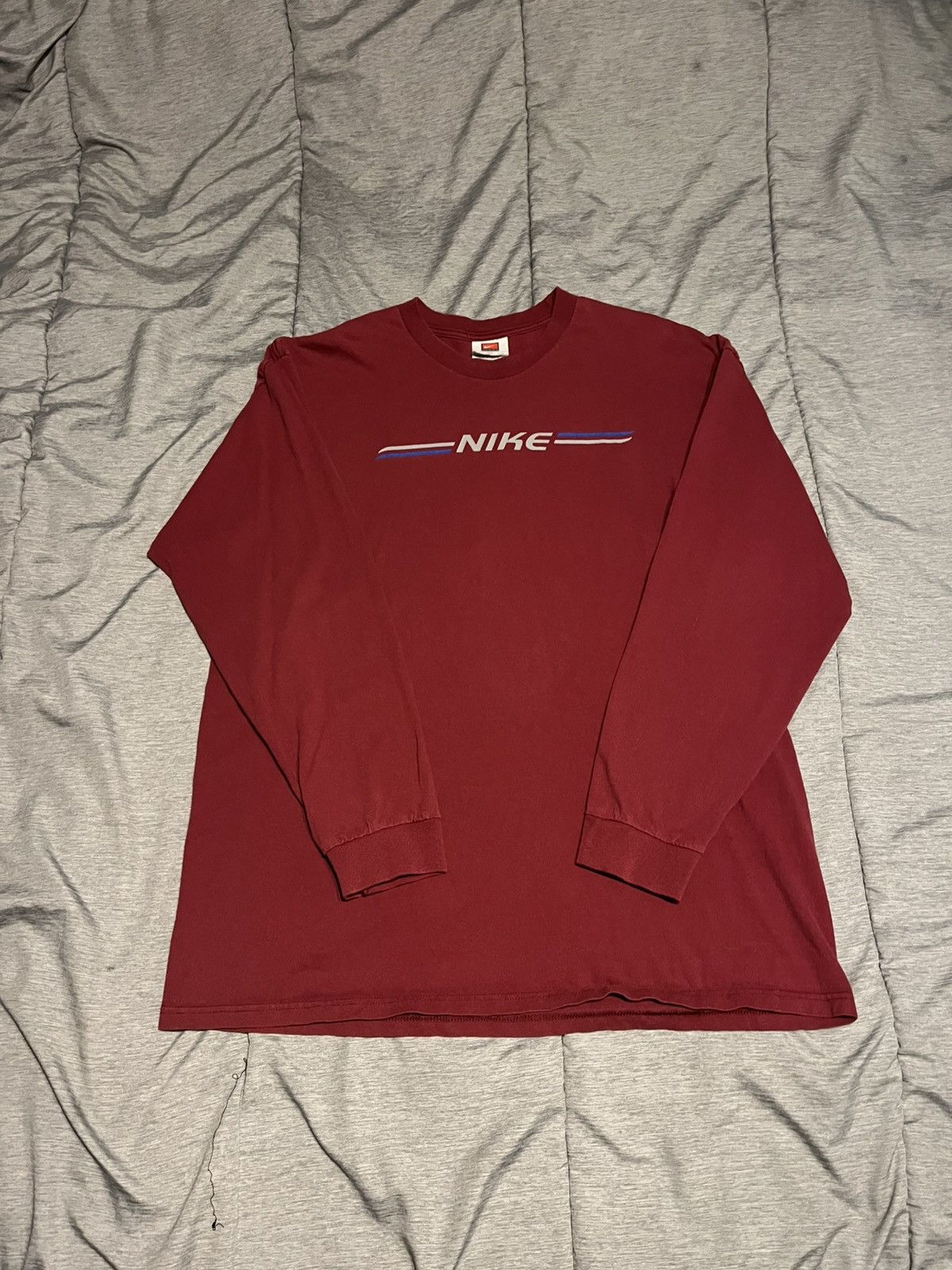 Nike × Vintage Vintage Nike logo long sleeve Size US XL / EU 56 / 4 - 1 Thumbnail