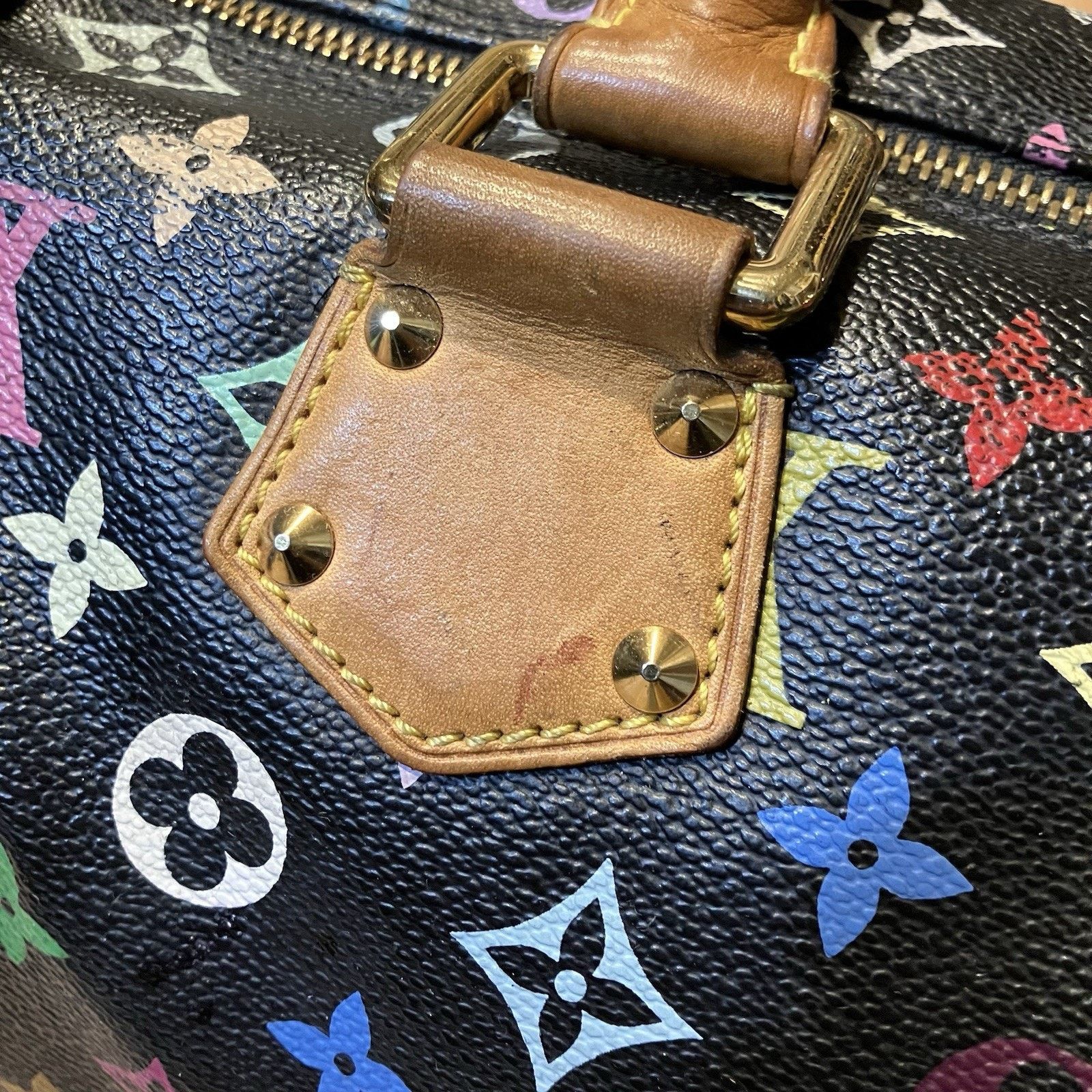Louis Vuitton Louis Vuitton Takashi Murakami Speedy 30 Noir Bag Multicolor Size ONE SIZE - 9 Thumbnail