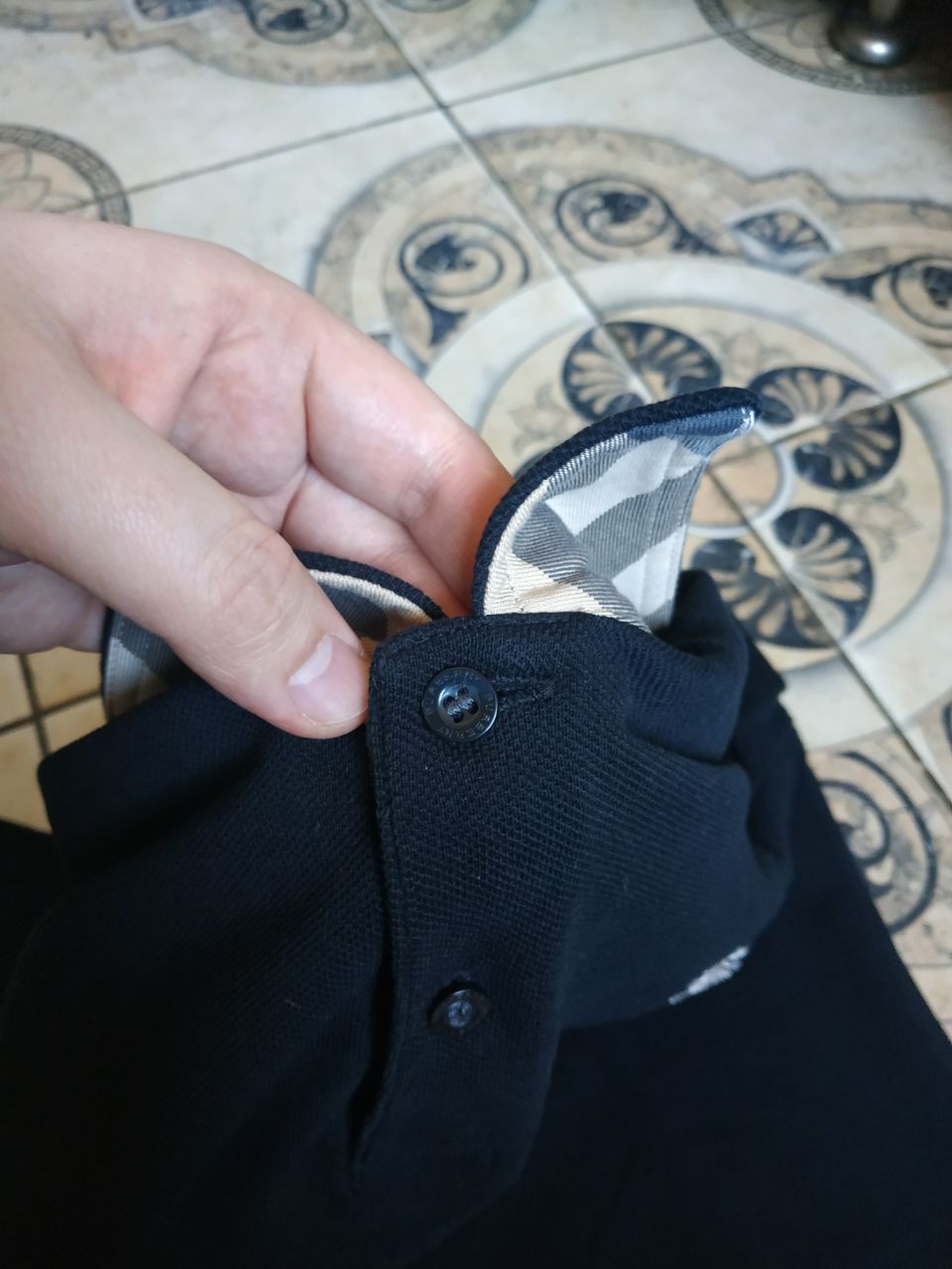 Burberry Burberry Brit Men’s Navy Blue Polo Shirt Nova Check Size US M / EU 48-50 / 2 - 6 Thumbnail