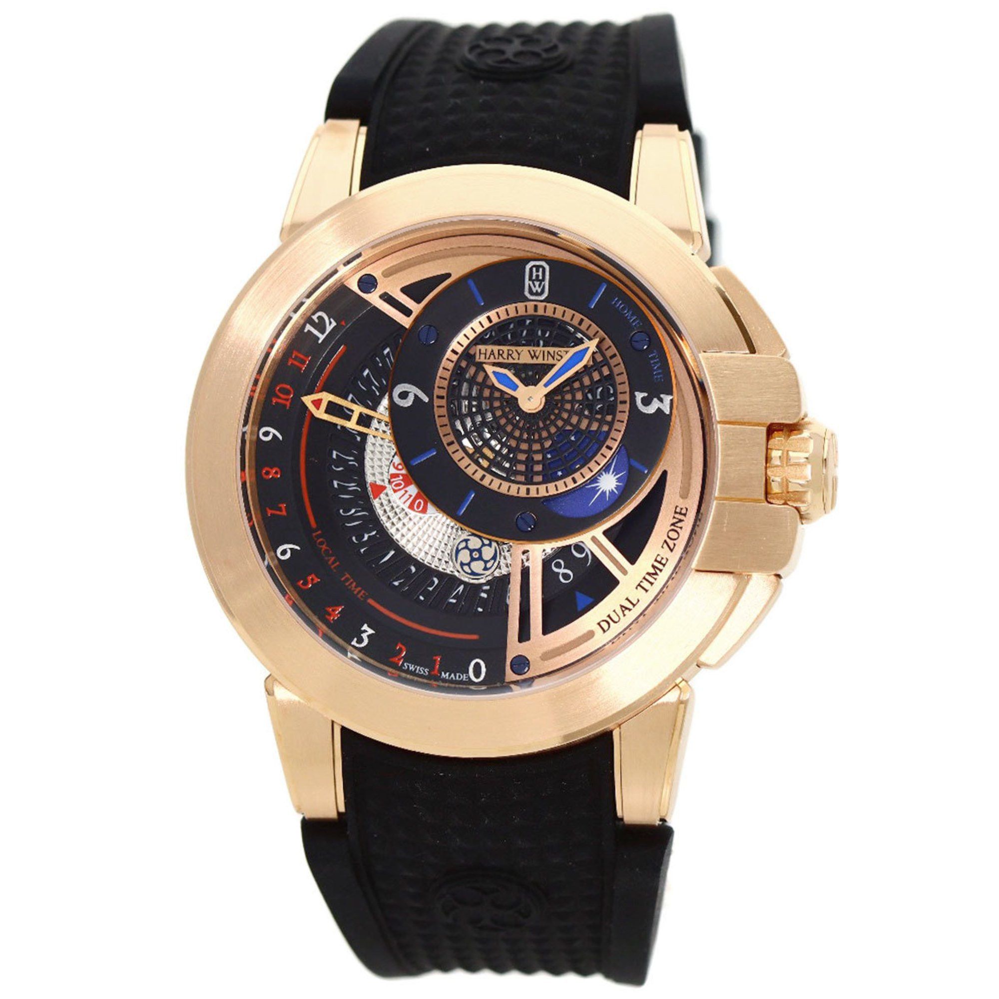 Harry Winston OCEATZ44RR011 HW Ocean Dual Time Automatic Watch K18RG/Rubber/K18 Rose Gold Men's HARRY WINSTON