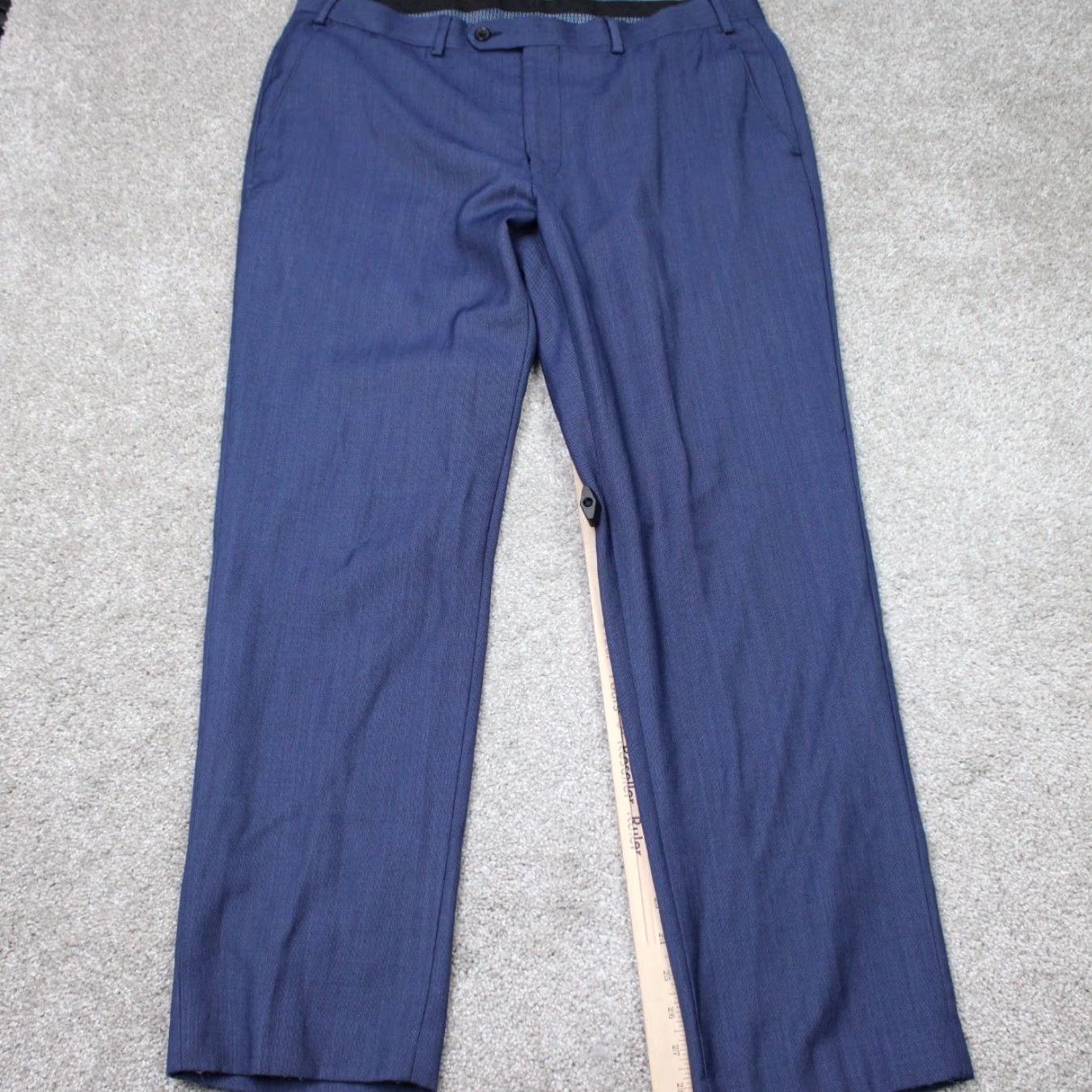 Ralph Lauren LAUREN Ralph Lauren Pants Mens 36x30 Flat Front Wool/Poly Blue Stretch Dress Pants Regular Straight/Classic 90s Theme Mens Size US 36 / EU 52 - 3 Thumbnail