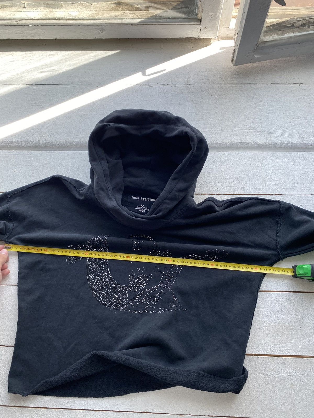 True Religion × Vintage Gothic True Religion Logo Black Womens Oversized Hoodie M Size M / US 6-8 / IT 42-44 - 7 Thumbnail