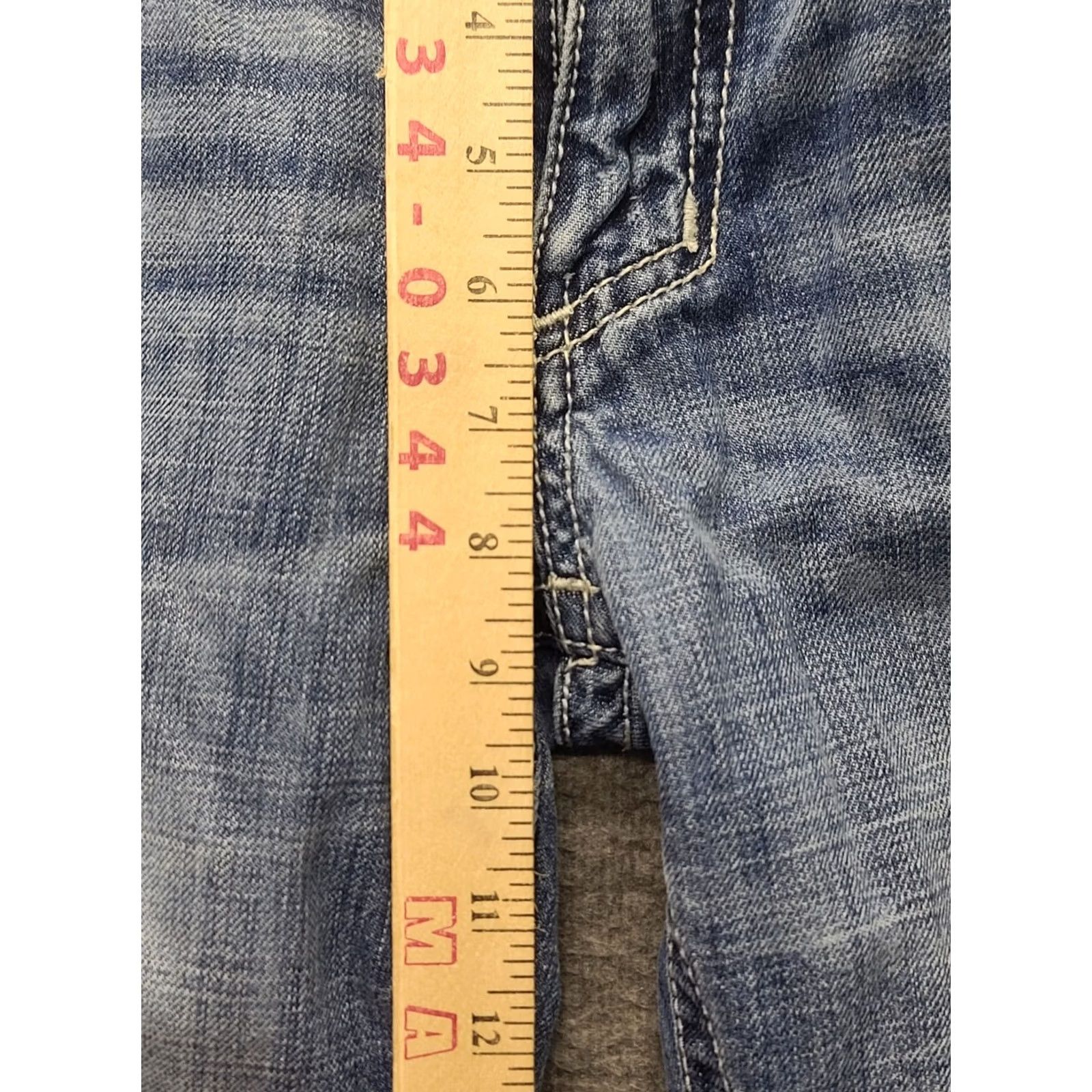 Affliction Affliction Jeans Mens 30x34 Blake Slim Straight Leg Distressed Rock Denim Blue Cotton Stretch Pockets Jeans Boys? Size US 30 / EU 46 - 6 Thumbnail