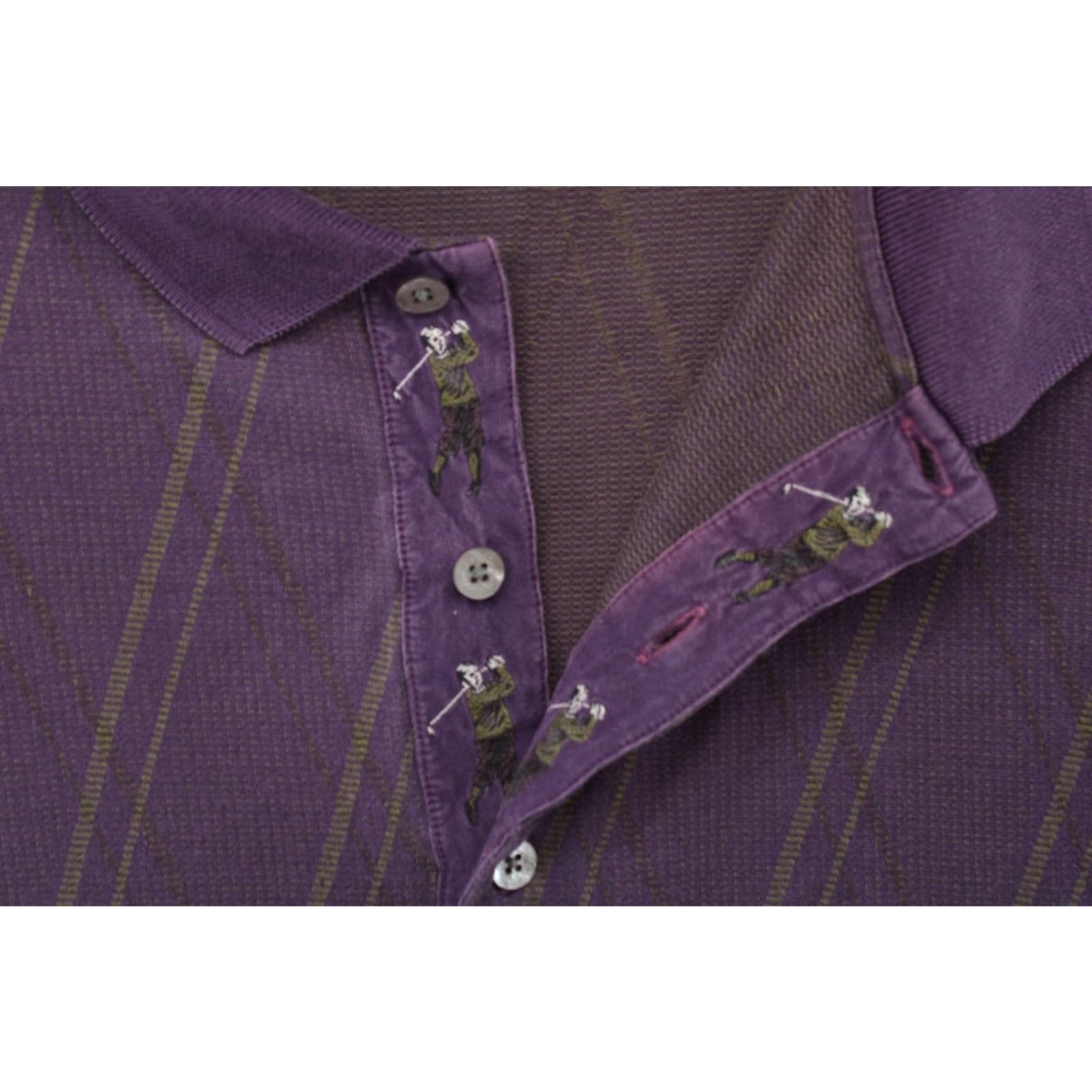 Vintage Bobby Jones Shirt Adult XXL Purple Stripes Polo Embroidered Preppy Italy Golf Mens Size US XXL / EU 58 / 5 - 4 Thumbnail