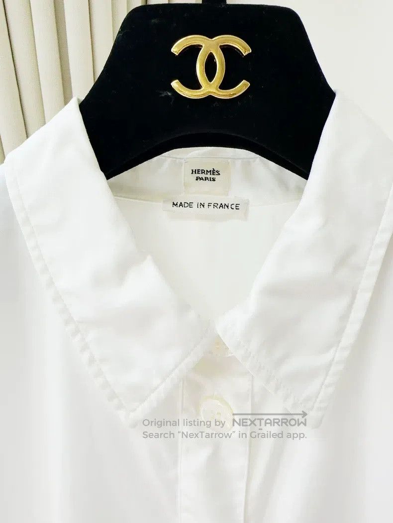 Hermes Hermes White Long Sleeve Flared Dress Size XS / US 0-2 / IT 36-38 - 4 Thumbnail