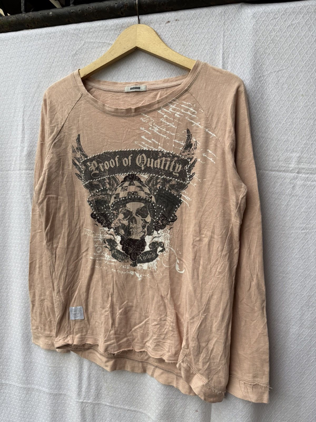 Hysteric Glamour 2000s - Buckaroo Distressed Skull Gothic Longsleeve Size US L / EU 52-54 / 3 - 5 Thumbnail