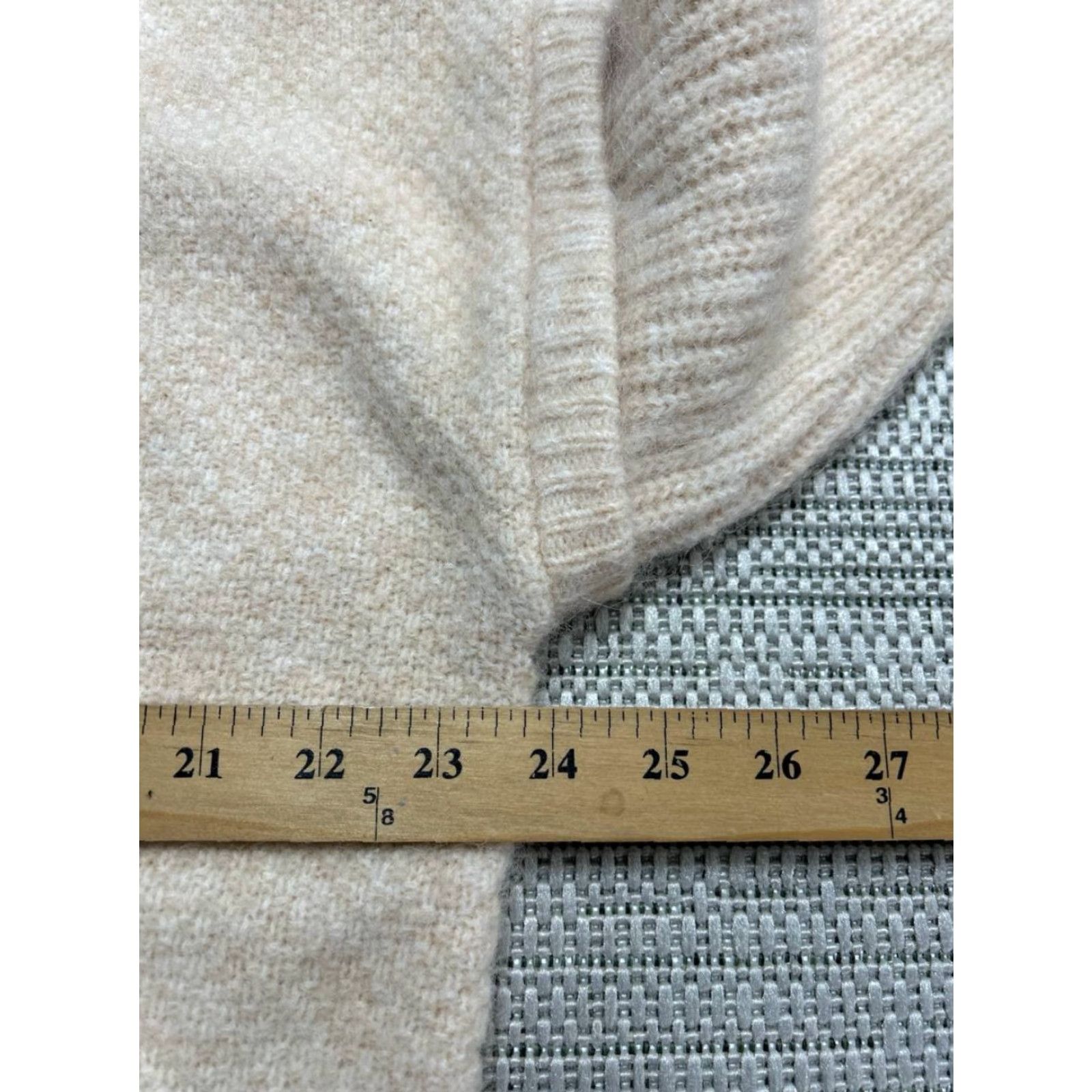 Madewell Madewell Sweater Shirt Womens Small Beige Wool Stretch Regular Fit Cable Knit Havener Pullover Crew Neck Long Sleeve Size S / US 4 / IT 40 - 7 Thumbnail