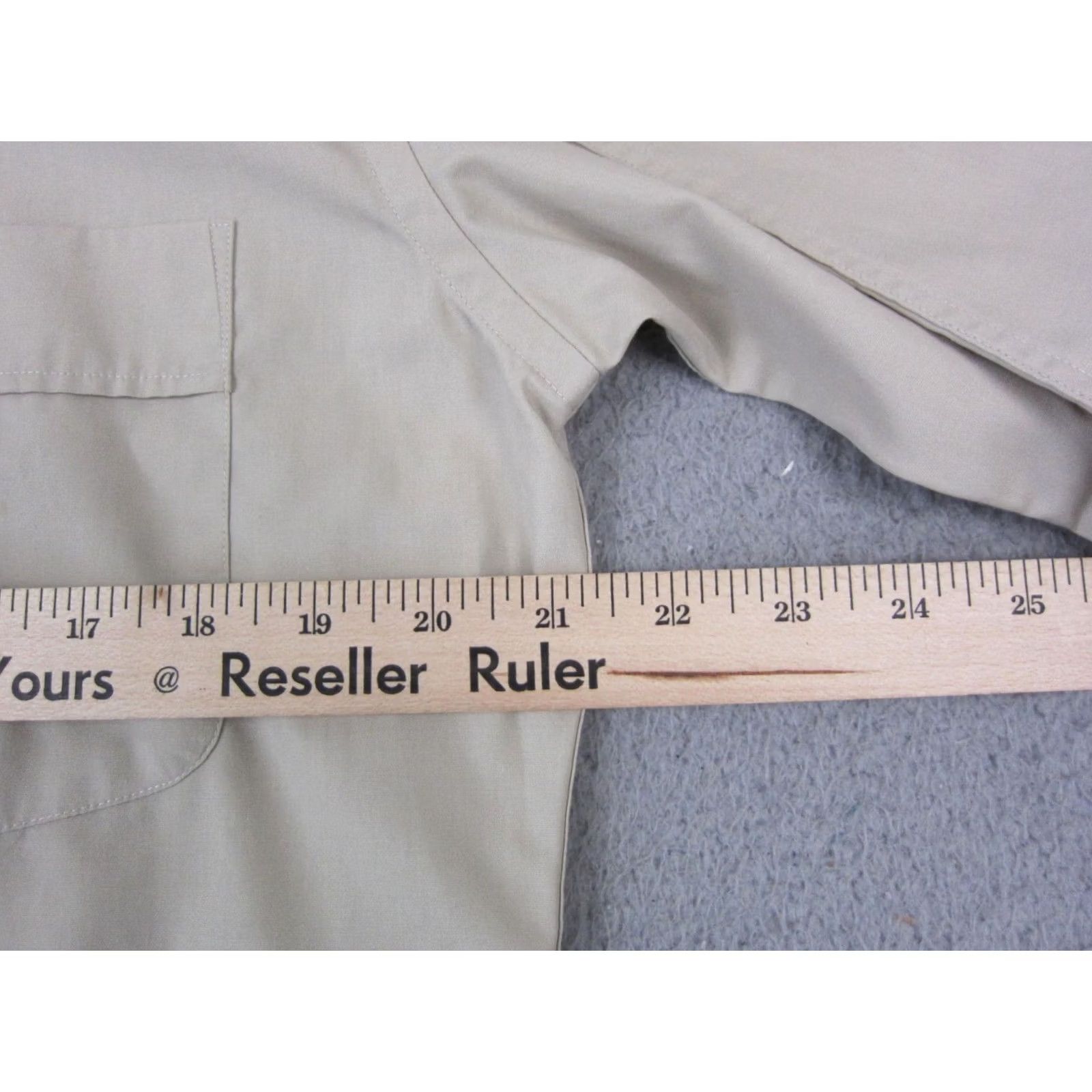 Yves Saint Laurent VINTAGE Saint Laurent YSL Shirt Mens 15.5 32-33 Beige Button-Up Dress Shirt Size 40R - 6 Thumbnail