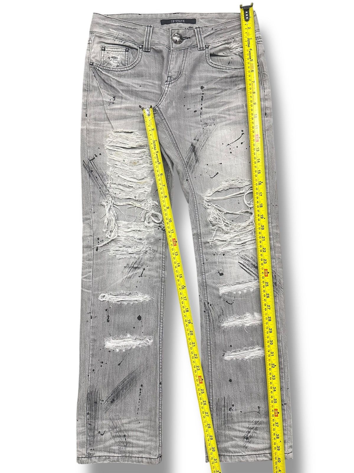 Lip Service Vintage LIP SERVICE Distressed Jeans with Painted & Faded Size US 31 - 17 Thumbnail