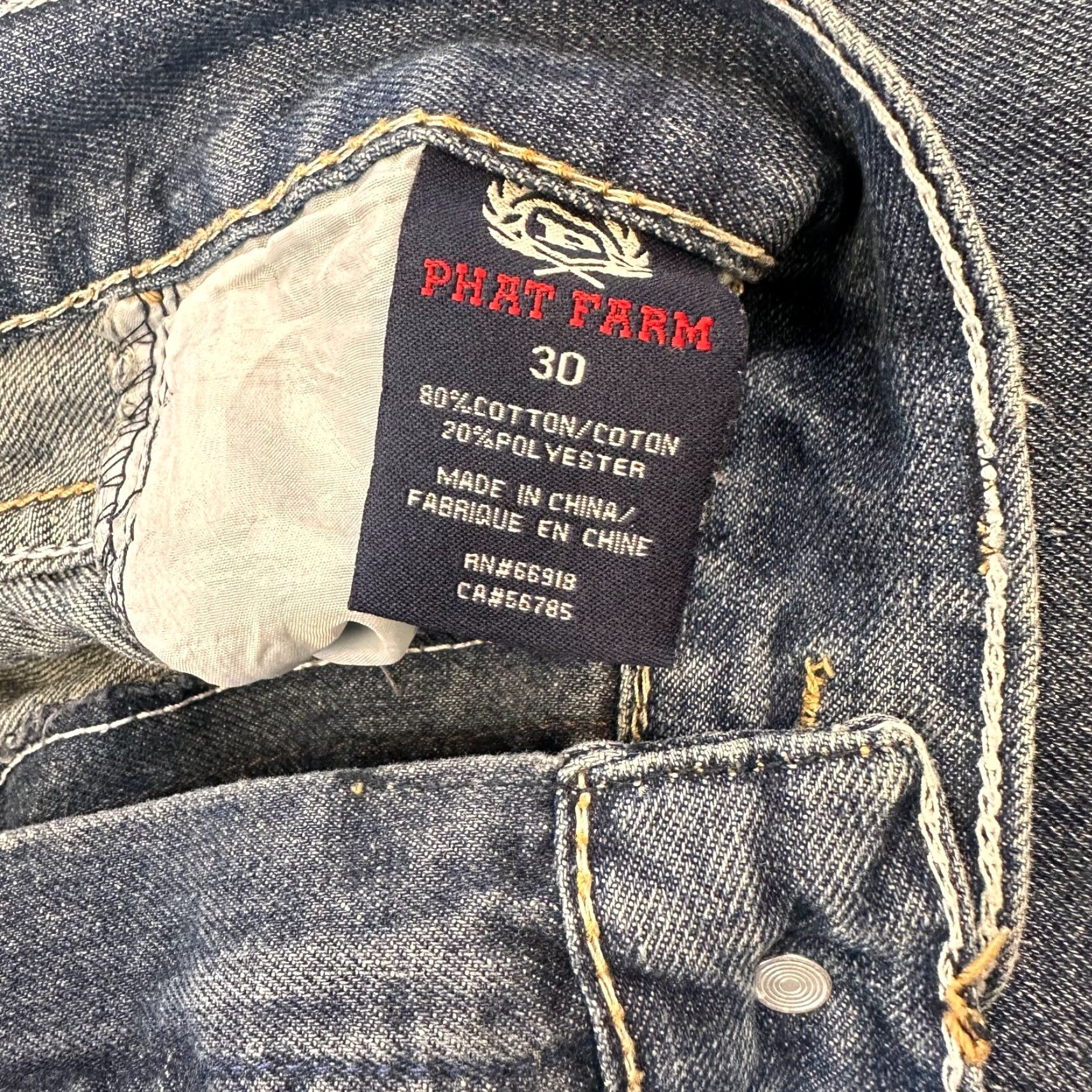 Phat Farm Phat Farm Y2K Jorts Mens Bermuda Shorts 30 x 10 Blue Cotton Polyester Embroidered Pockets Logo Zipper EUC Vintage: No Size US 30 / EU 46 - 5 Thumbnail