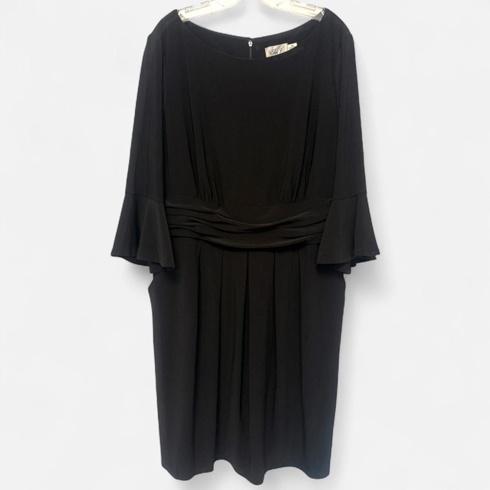 Other Eliza J Long Sleeve Black Dress Flared Sleeves 18W Women's Size XXL / US 16-18 / IT 52-54 - 1 Thumbnail
