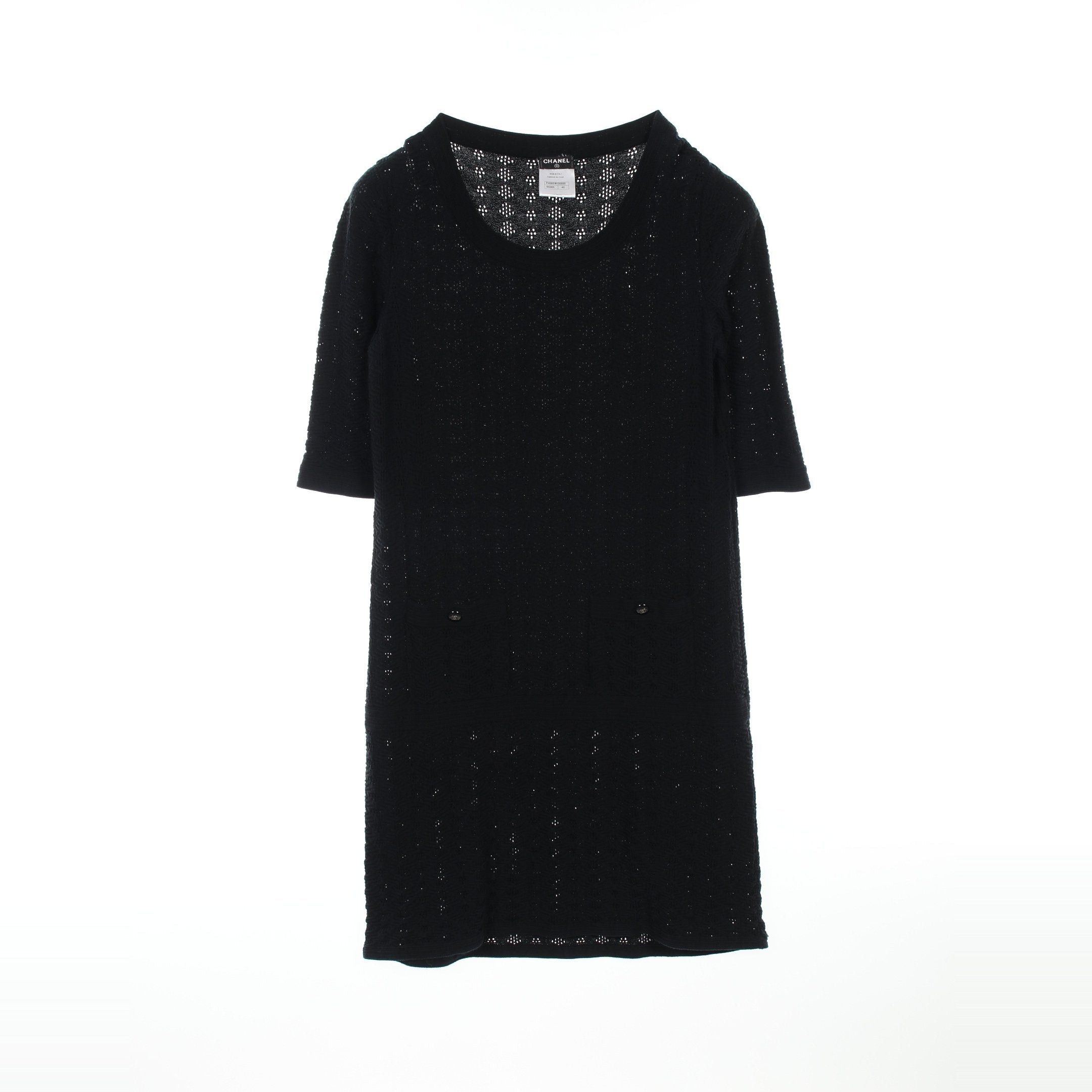 Chanel Chanel Cocomark Button One Piece All-Over Pattern Cotton Black Size ONE SIZE - 1 Thumbnail