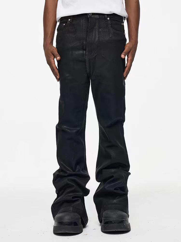 Japanese Brand × Jean High Street Coated Micro Flare Loose Jeans Size US 30 / EU 46 - 3 Thumbnail