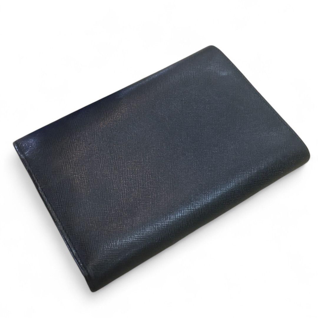 Prada Prada - Trifold Wallet Triangle Logo Plate Black Leather Size ONE SIZE - 3 Thumbnail