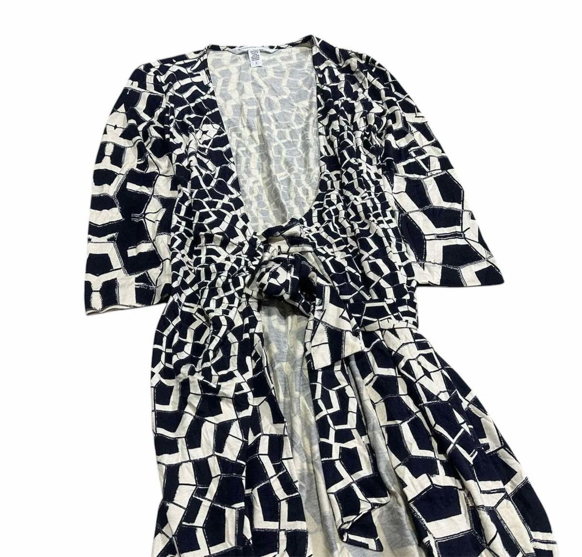 Diane von Furstenberg 🔥Rare Diane Von Furstenberg Wrap Dress Silk Abstract Size XS / US 0-2 / IT 36-38 - 2 Thumbnail