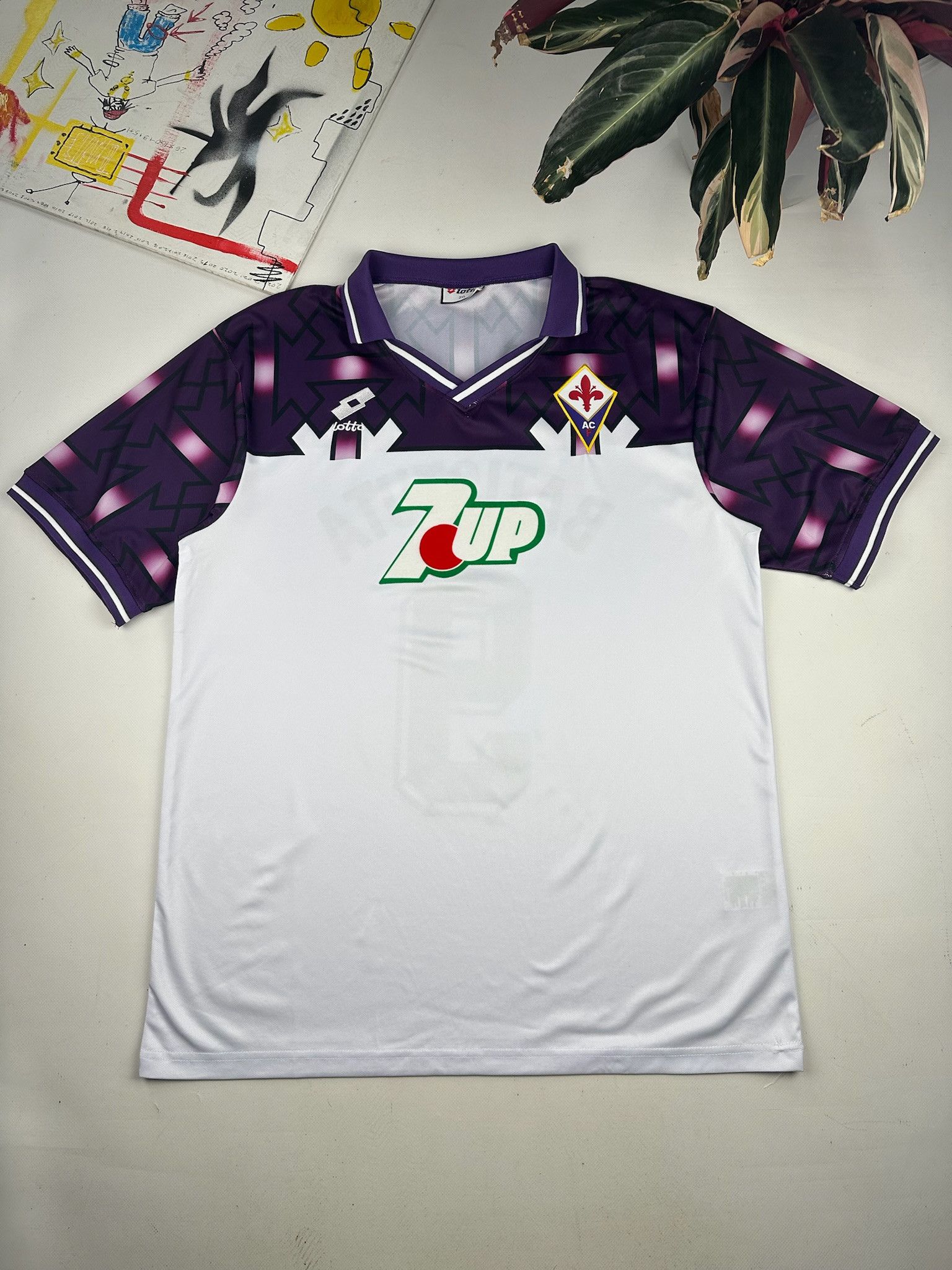 Lotto Sport Vintage Fiorentina Florence 1992 1993 Away Shirt Jersey Size US XXL / EU 58 / 5 - 1 Thumbnail