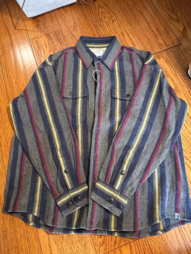 Visvim VISVIM Long Sleeve Striped Wool Shirt Size US M / EU 48-50 / 2 - 1 Thumbnail