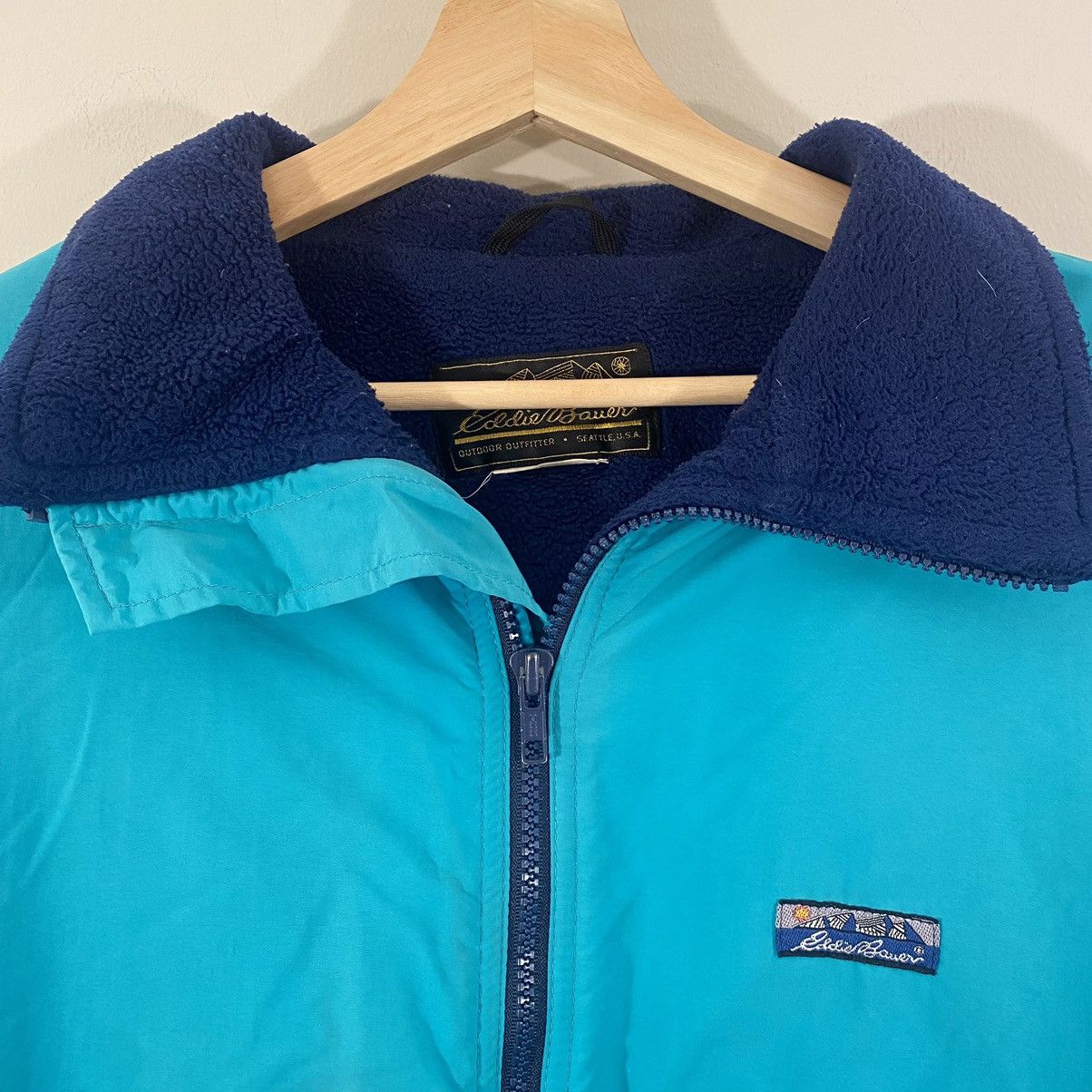 Eddie Bauer × Vintage Vintage Eddie Bauer Fleece Lined Nylon Jacket Aqua Berry Size US L / EU 52-54 / 3 - 4 Thumbnail