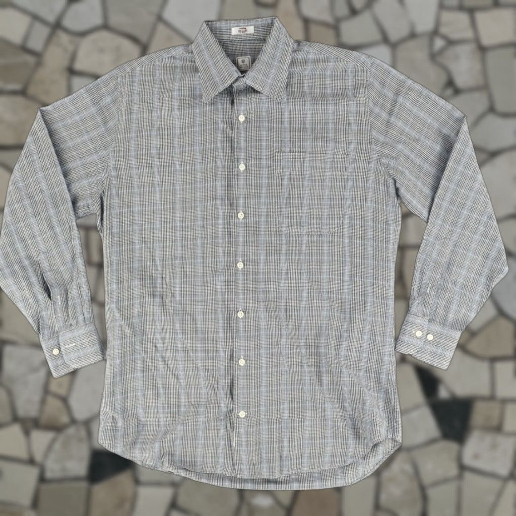 Peter Millar Peter Millar Houndstooth Button Down Oxford Shirt Gray Men's M Size US M / EU 48-50 / 2 - 1 Thumbnail