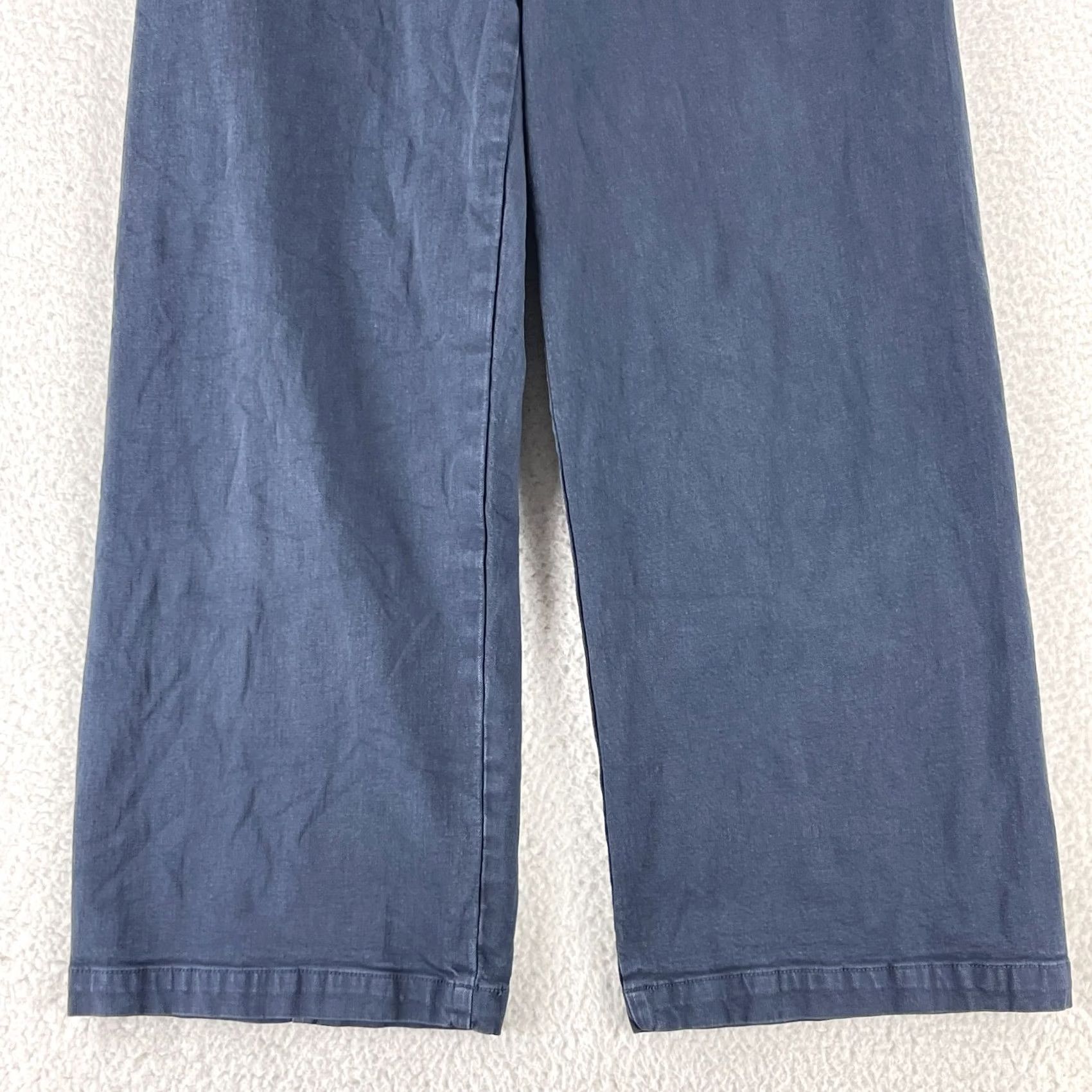 Madewell Madewell Emmett Pants Womens Size 32 Blue Wide-Leg Crop High-Rise Casual Pocket Pants Size 24" / US 00 / IT 34 - 3 Thumbnail