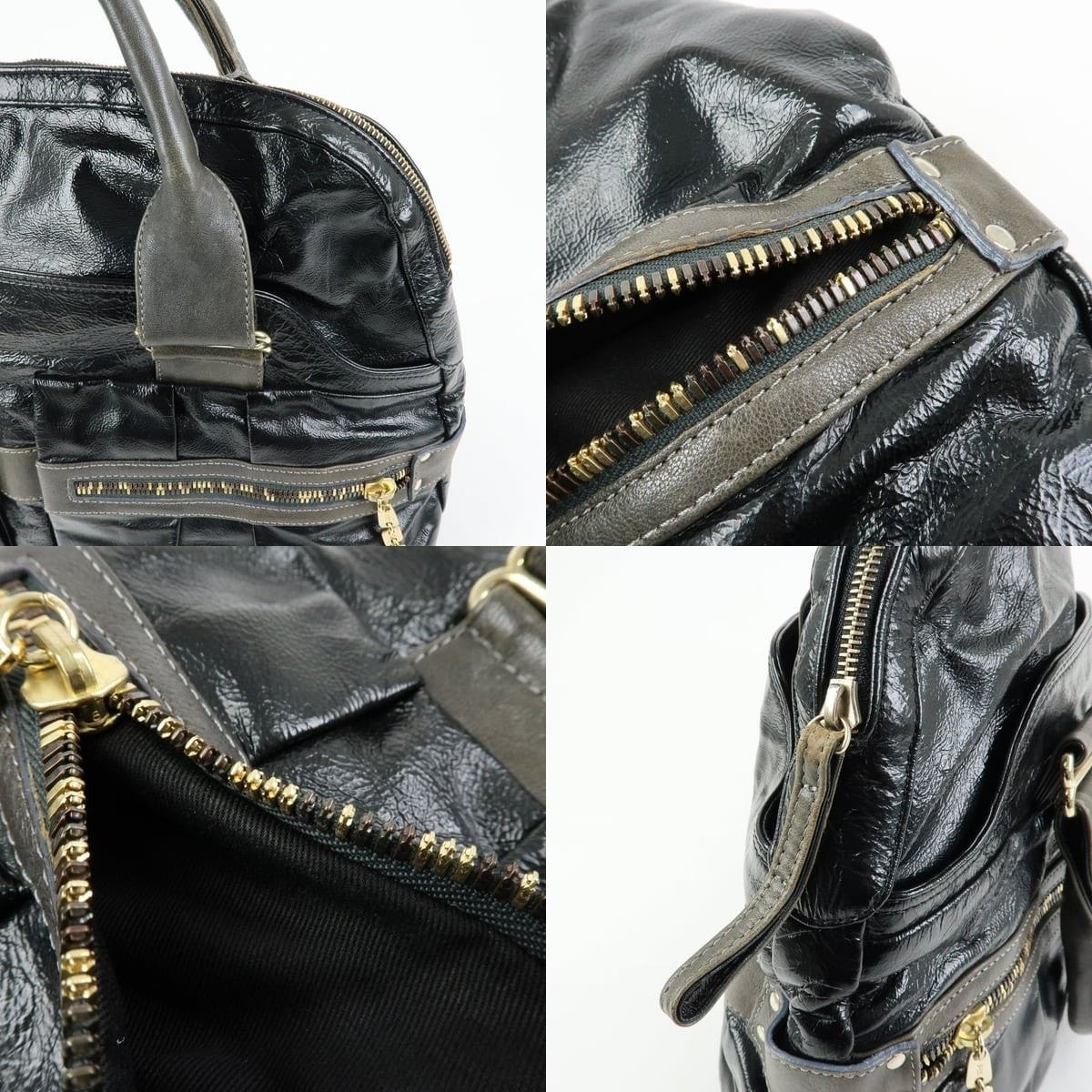 Chloe Chloe See by Chloe Boston Patent Leather Satchel Black Size ONE SIZE - 6 Thumbnail
