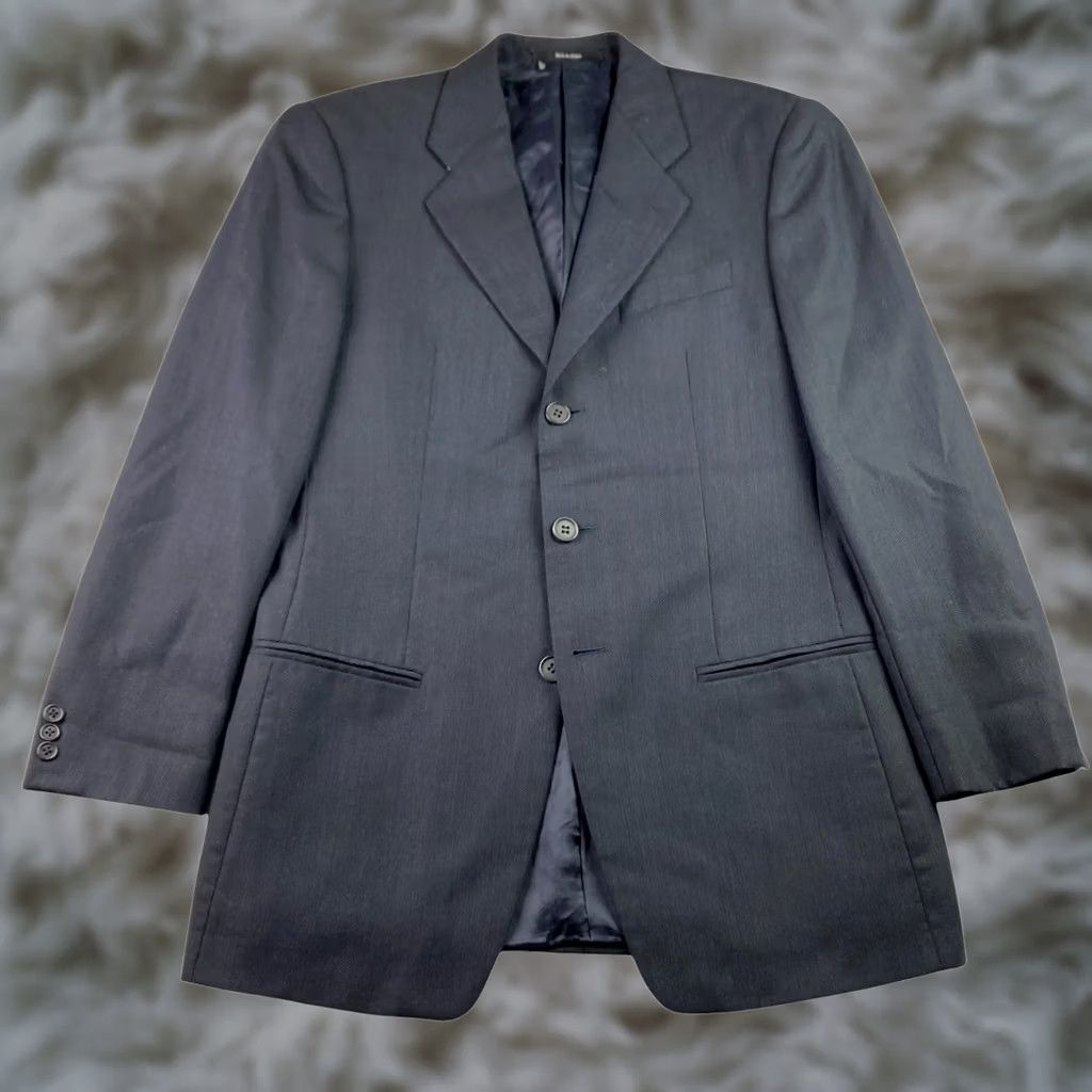 Vintage Mani Giorgio Armani Men's Wool Blazer Jacket Navy Birdseye 3-Button 40 R Size 40R - 1 Thumbnail