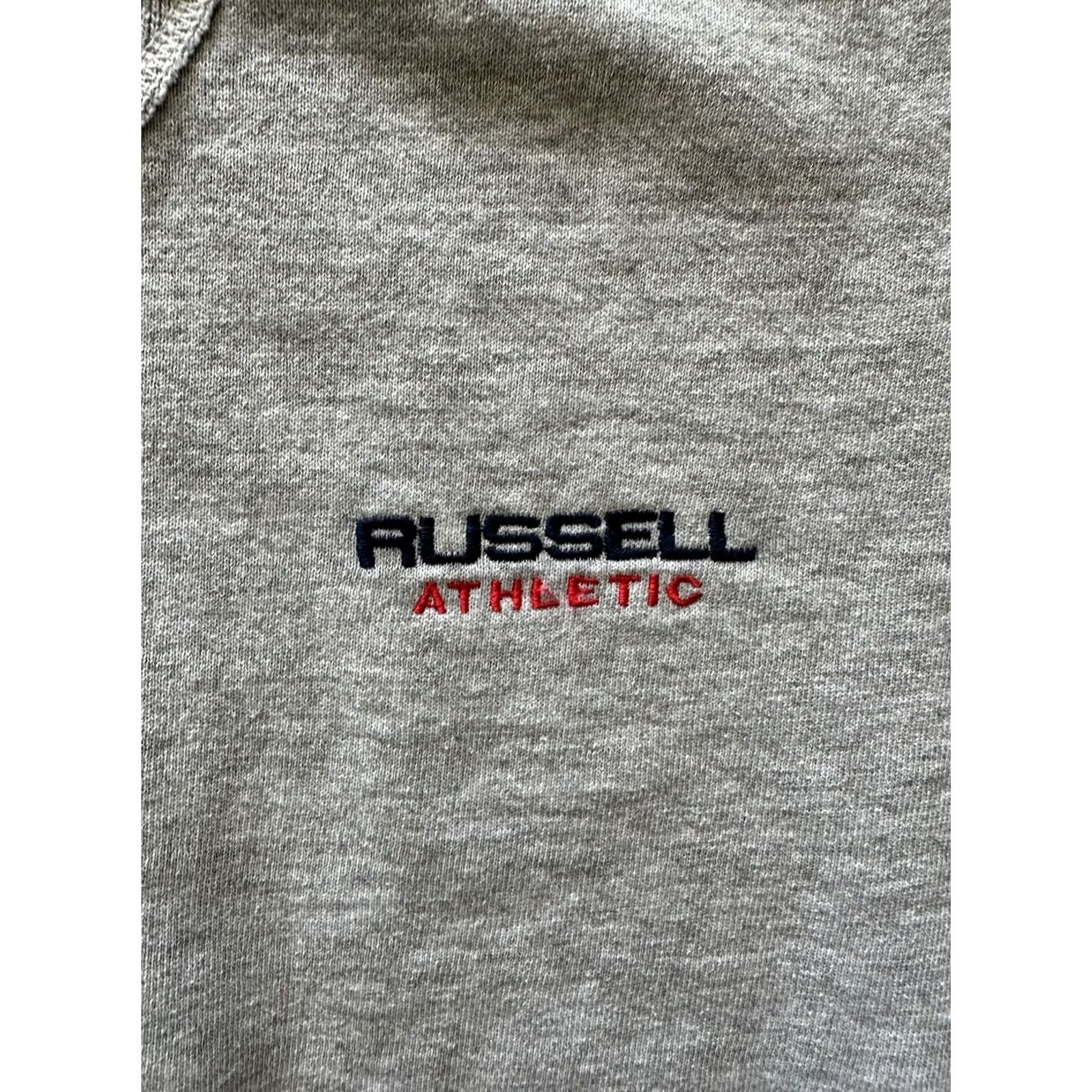 Russell Athletic Vintage Russell Athletic Sweatshirt Mens Large 90s Gray Pullover Crew Neck Cotton Polyester Workout Hoodie Size US L / EU 52-54 / 3 - 2 Thumbnail