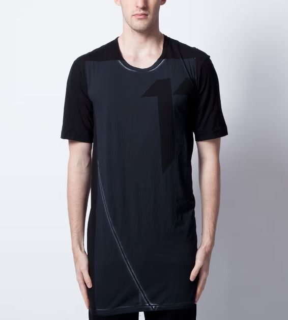Black 11 logo object dyed tee