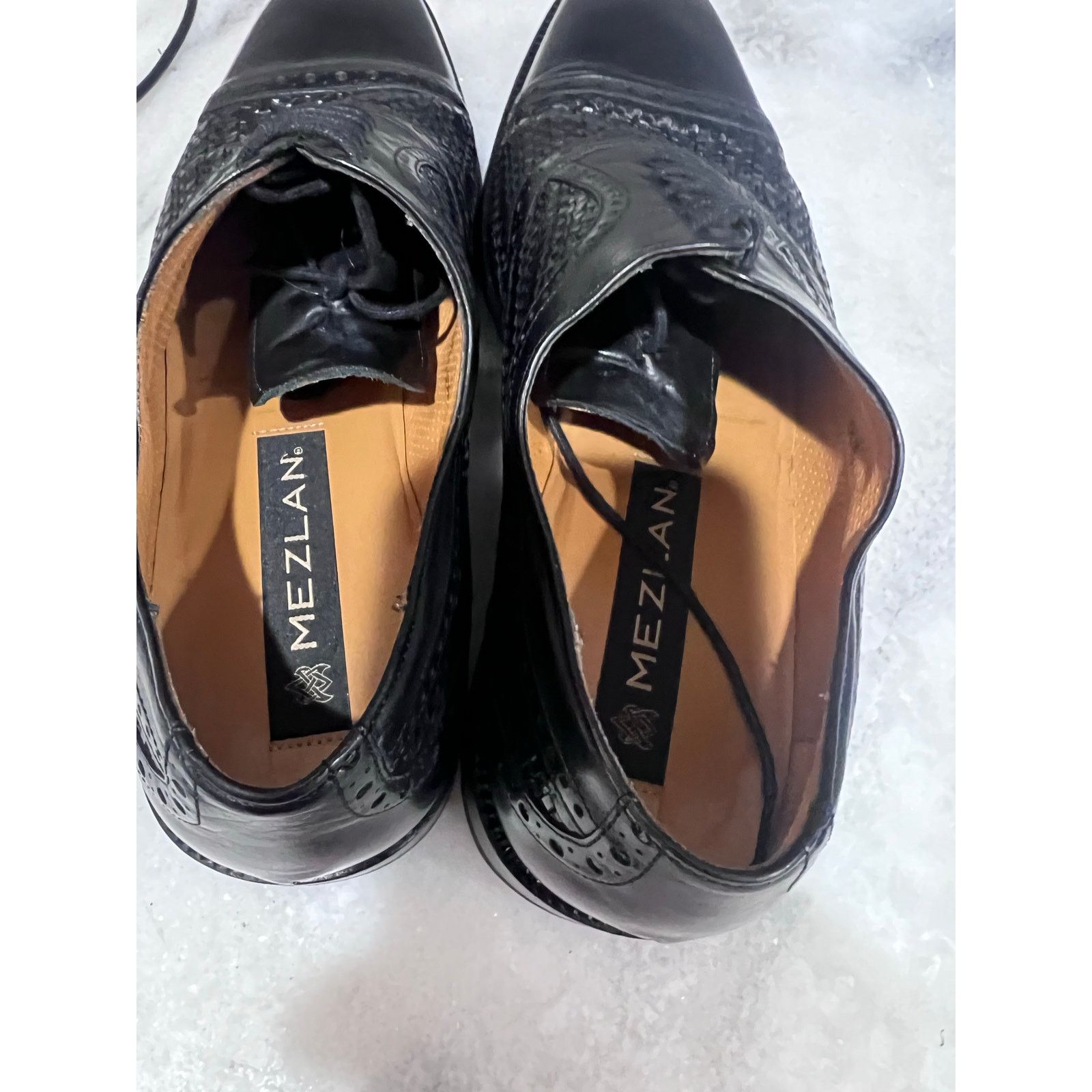 Mezlan Mezlan Dubai Black Woven Cap Toe Oxfor Dress Shoe Men’s Sz 8 Size US 8 / EU 41 - 12 Thumbnail