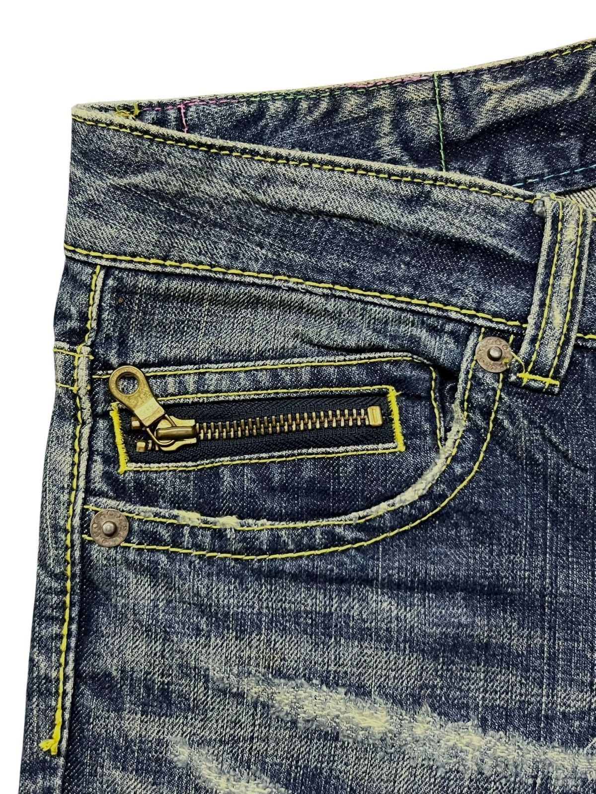 Japanese Brand Vintage 00s CocoLulu Co&Lu Japan - Faded Thunder Wash Size 31" - 7 Thumbnail