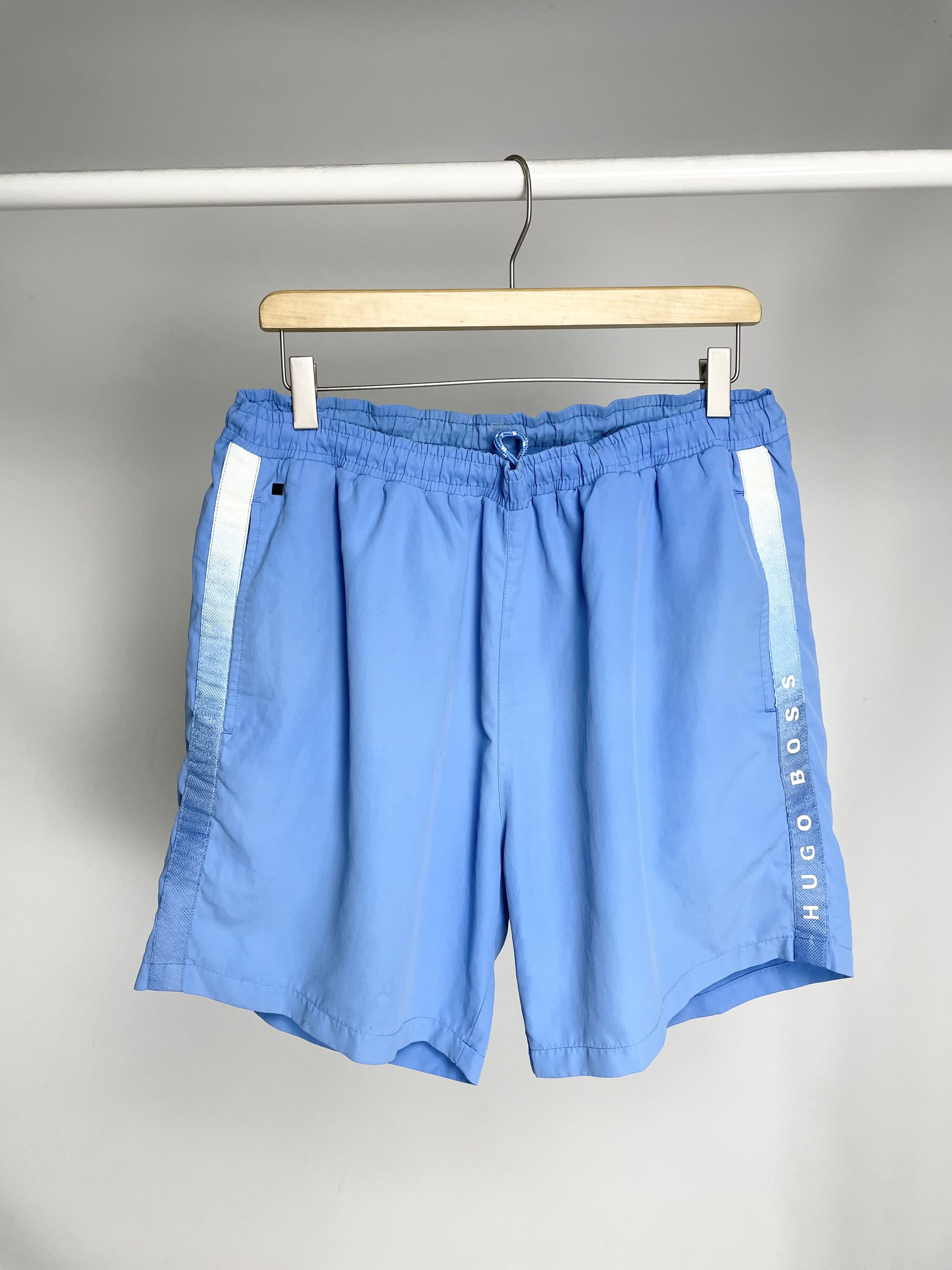 Hugo Boss Hugo Boss ( Size XL ) Light Blue Swimming Nylon Shorts Size US 36 / EU 52 - 1 Thumbnail