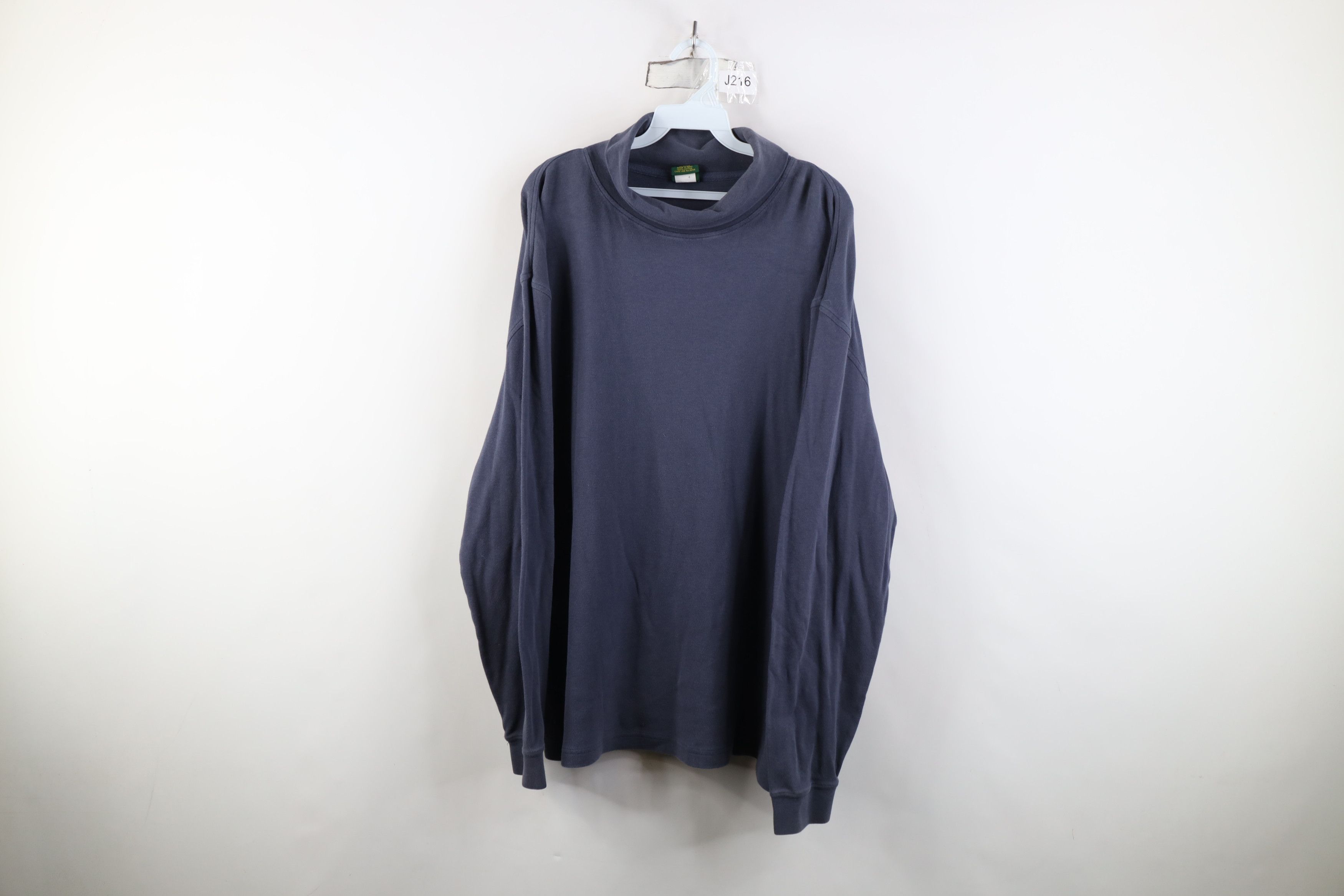 Cabelas Vintage 90s Cabelas Blank Knit Turtleneck T-Shirt Steel Blue Size US XXL / EU 58 / 5 - 1 Thumbnail