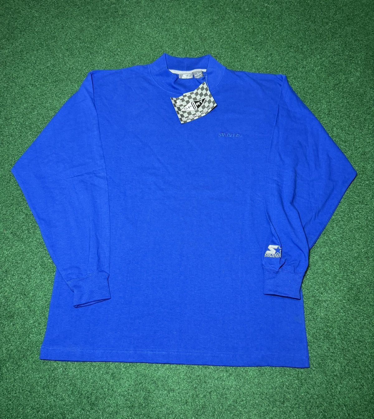 Starter × Vintage Vintage 90s Starter Blue Turtleneck Long Sleeve Shirt Size US L / EU 52-54 / 3 - 1 Thumbnail