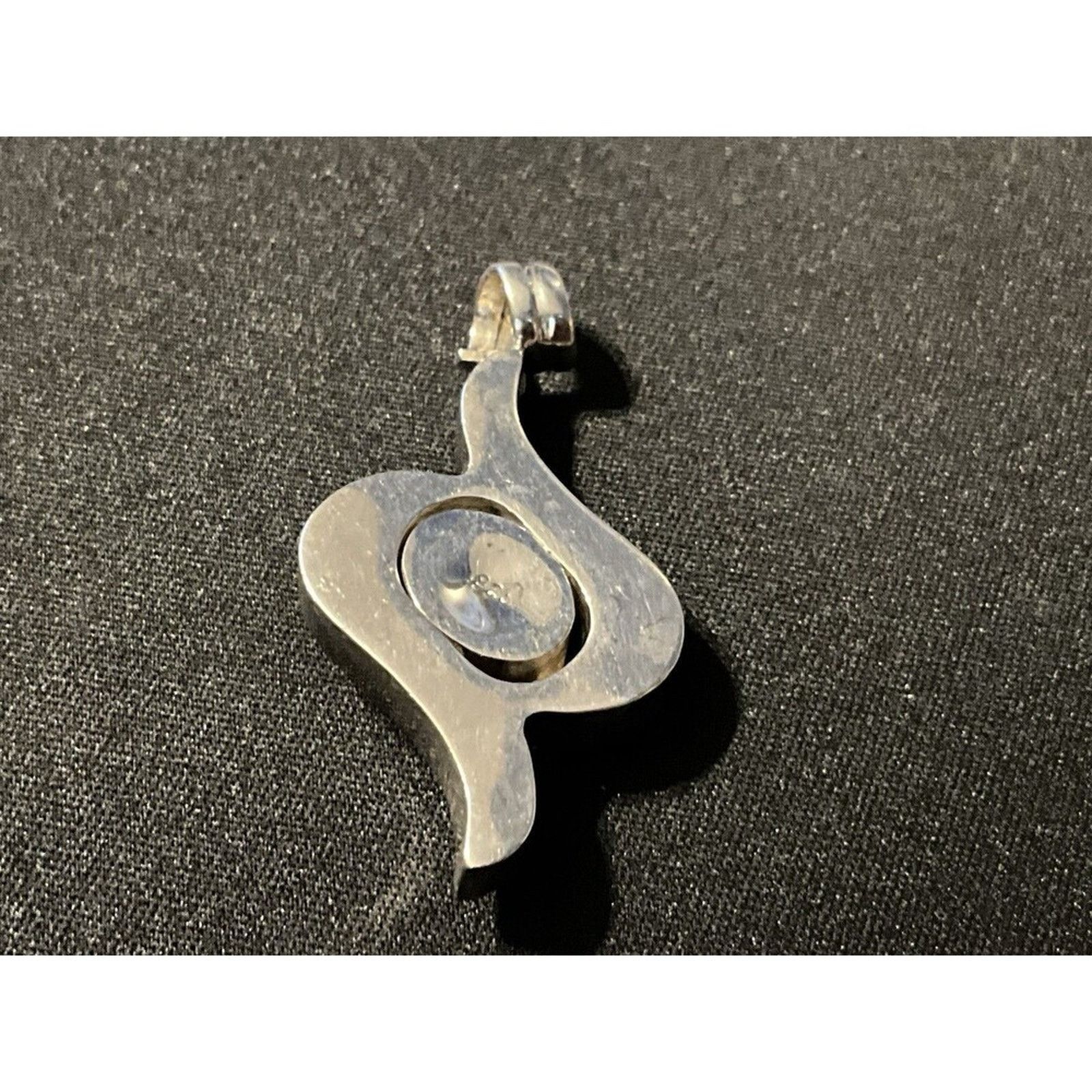 Other 925 Sterling Silver Larimar & Onyx Vintage Sterling Pendant Size ONE SIZE - 4 Thumbnail