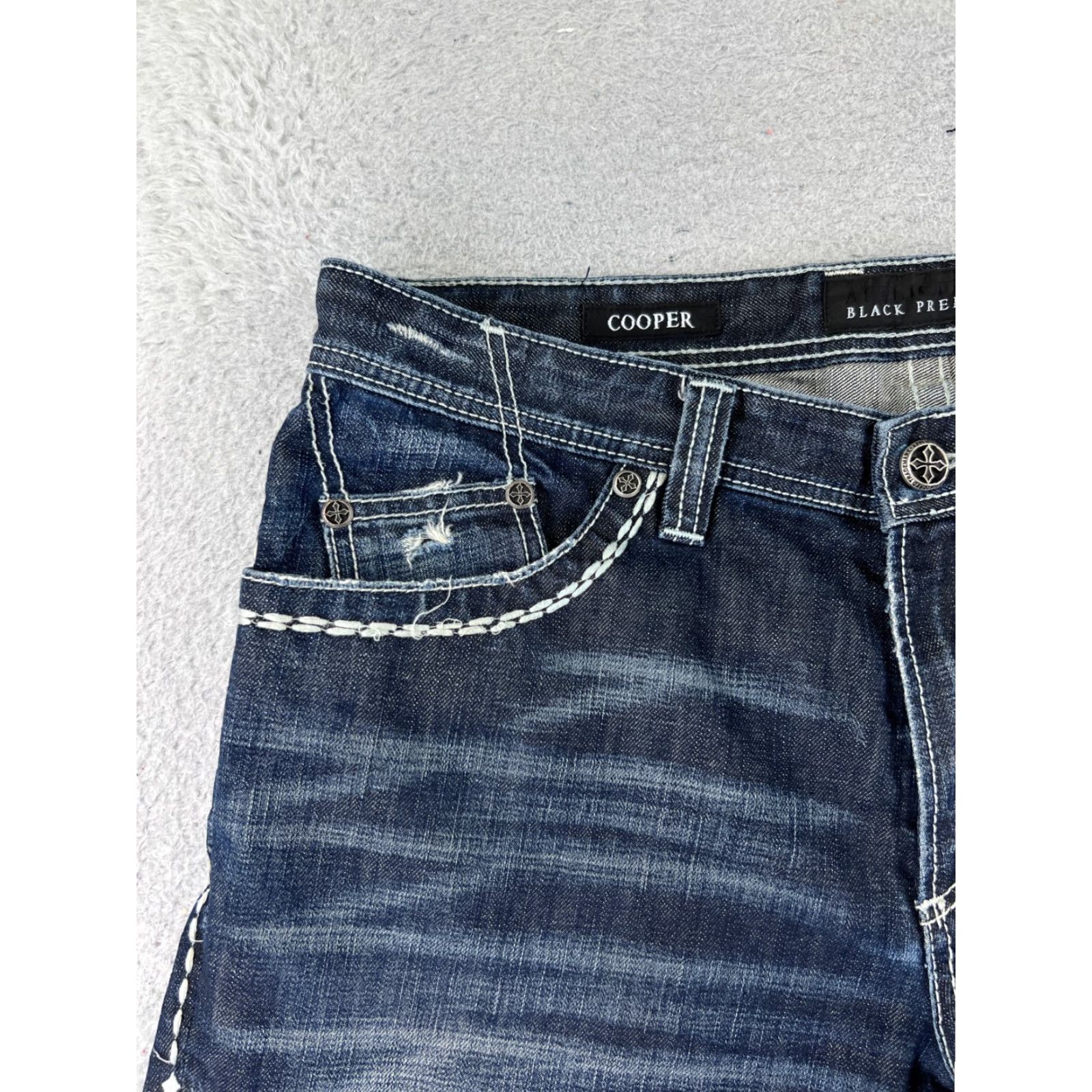 Affliction Affliction Men Shorts 38 Blue Denim Chino Cargo Pocket Regular Readable Vintage No 38x7 READ Size US 38 / EU 54 - 4 Thumbnail