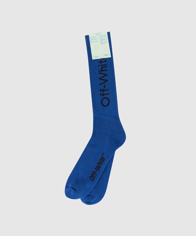 Off-White o1y0325 Size : OS / Logo Socks in Blue Size ONE SIZE - 2 Thumbnail