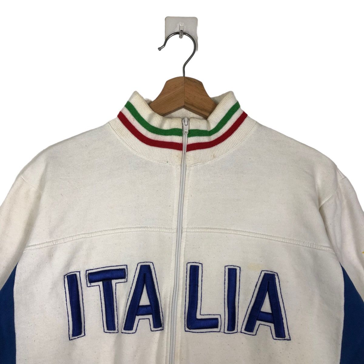 Japanese Brand 🔥Vintage Italia Sweater Zipper Big Logo Made in Italy Size US XXL / EU 58 / 5 - 3 Thumbnail